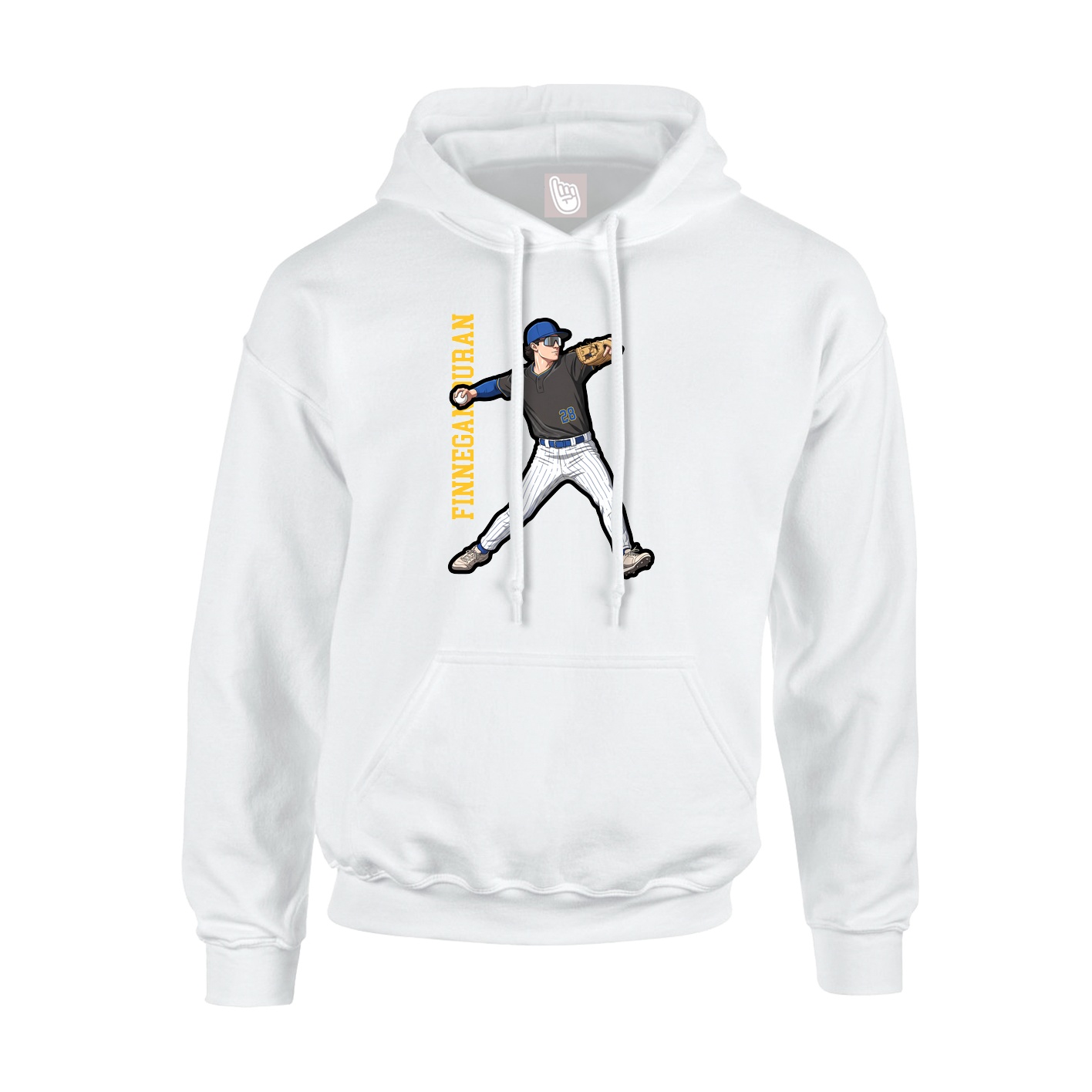 Hoodie — Name Vertical in White
