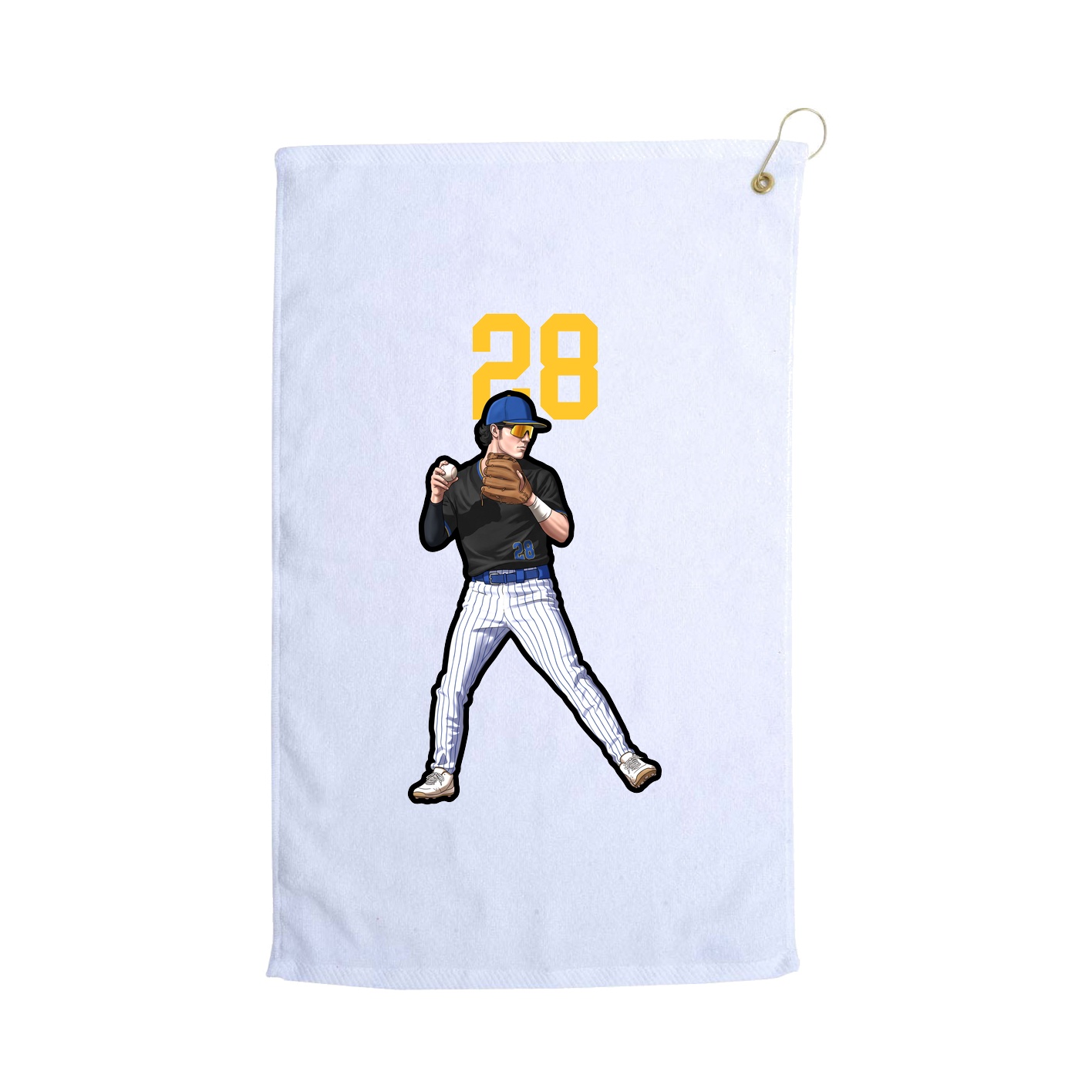 Golf Towel — Number Top in White
