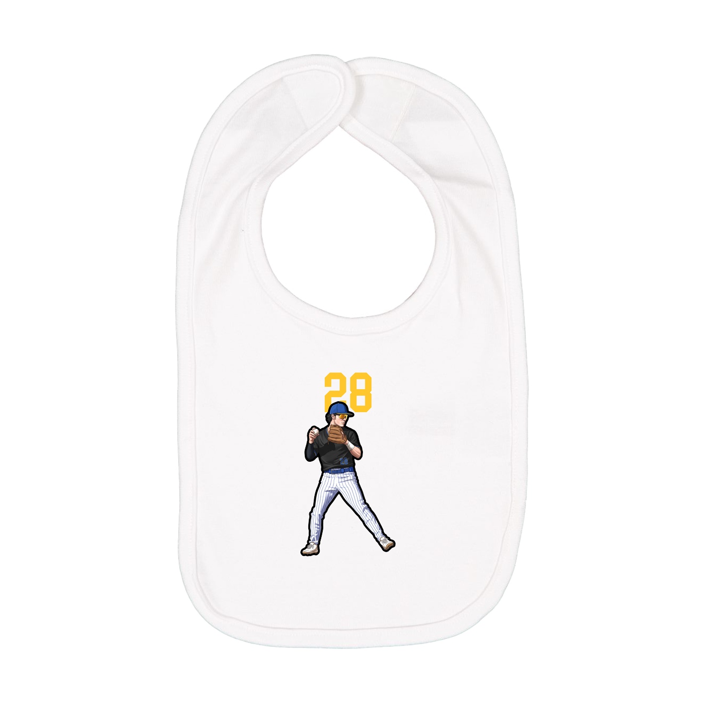 Infant Bib — Number Top in White