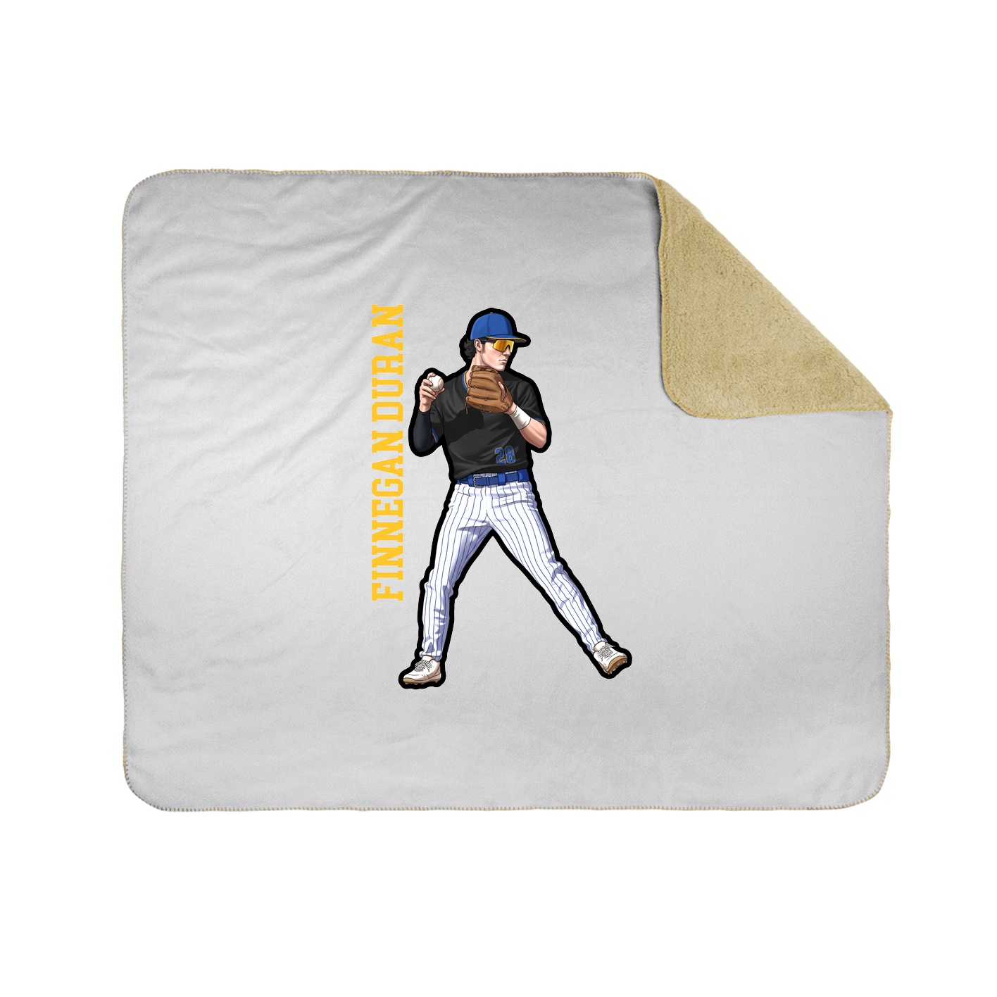 Throw Blanket — Name Vertical in White