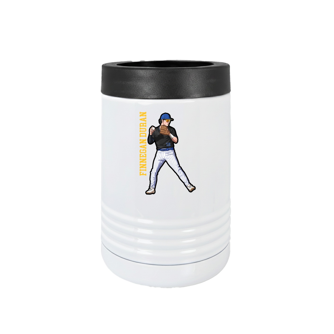 Beverage Holder — Name Vertical in White