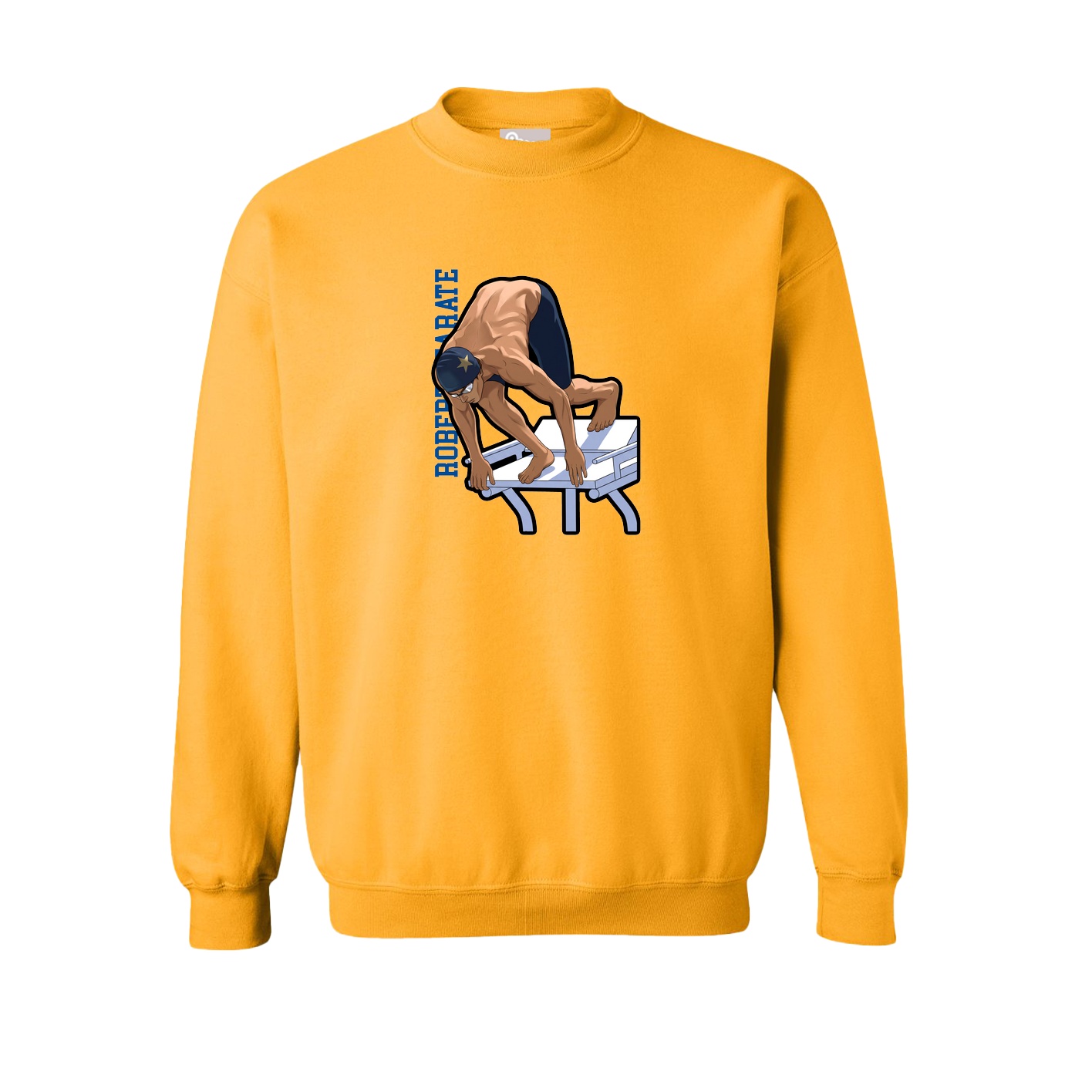 Fleece Crew — Name Vertical in Gold