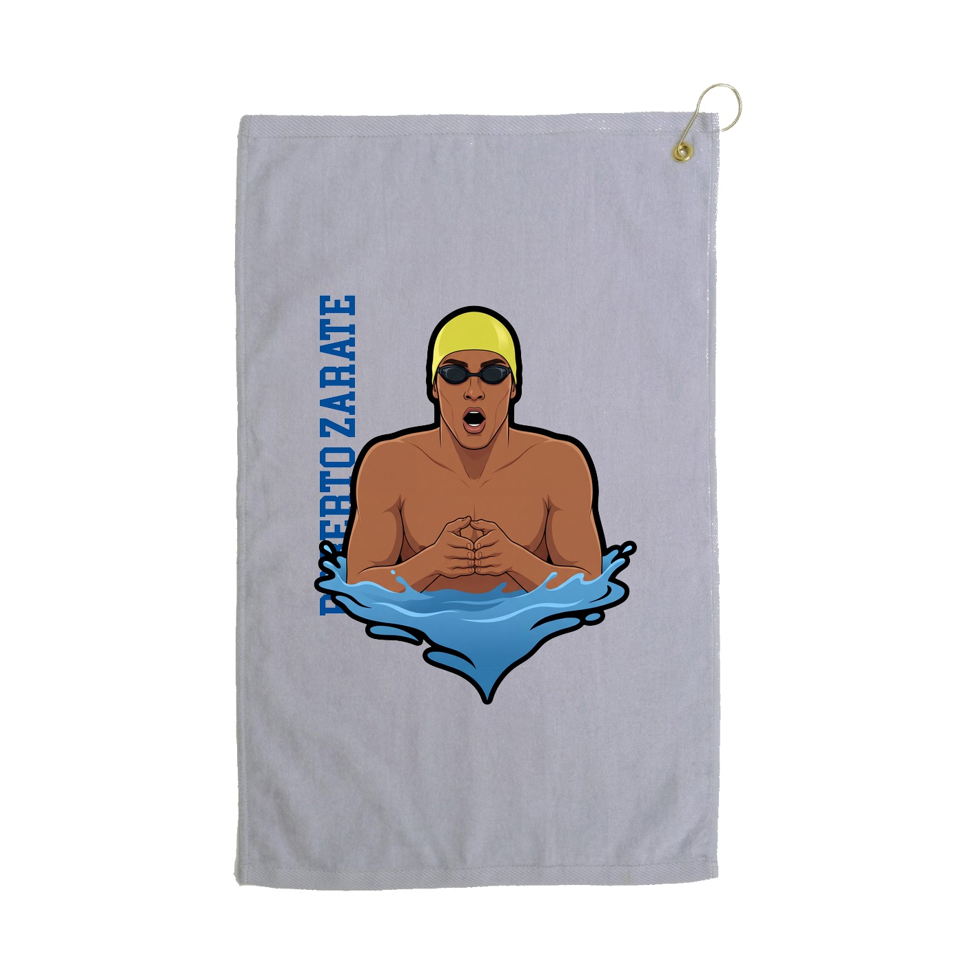 Golf Towel — Name Vertical in Grey