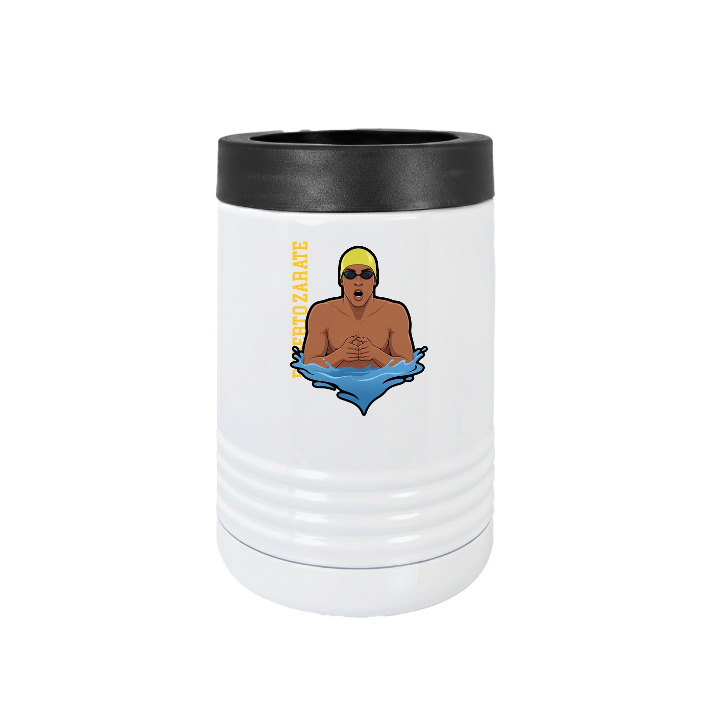 Beverage Holder — Name Vertical in White