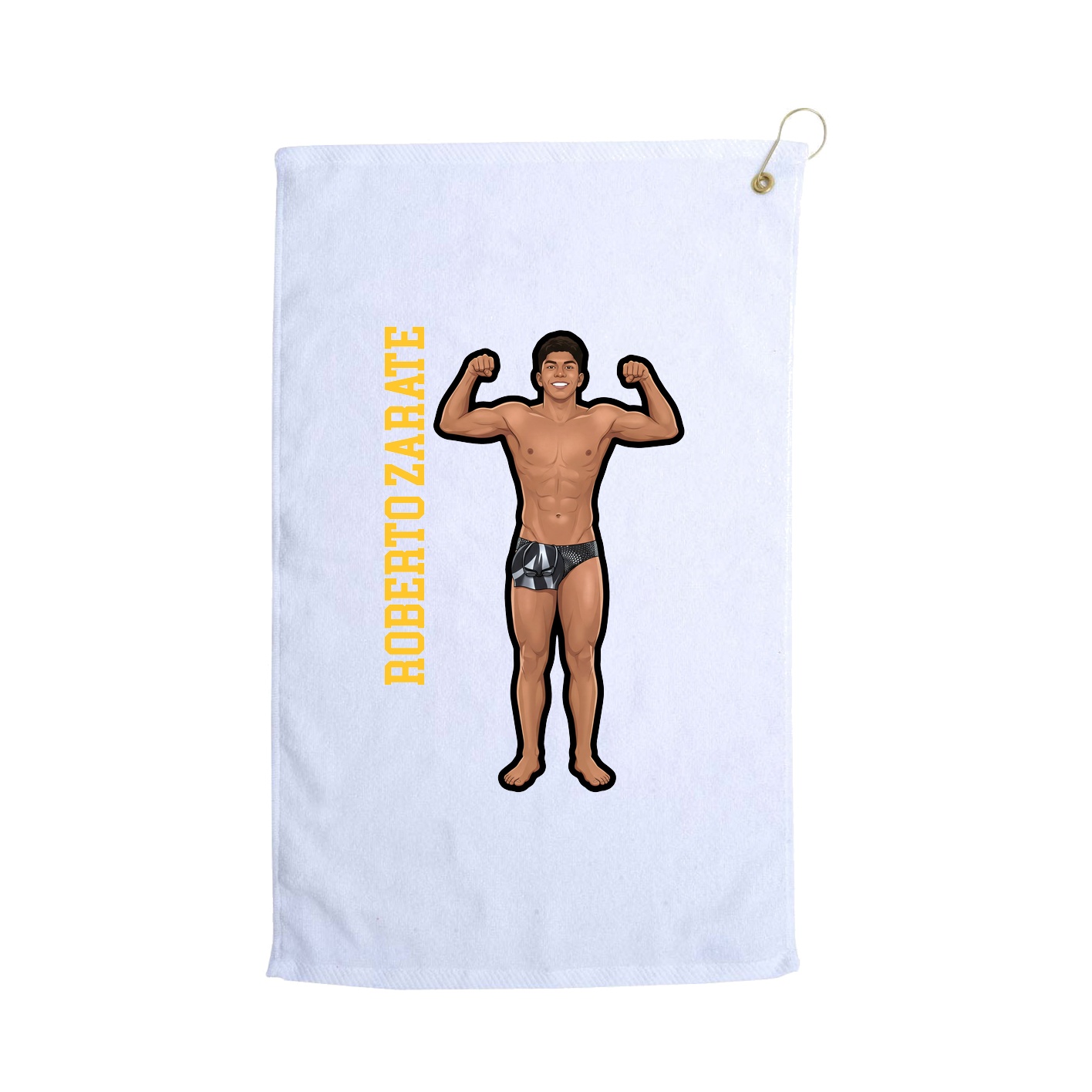 Golf Towel — Name Vertical in White