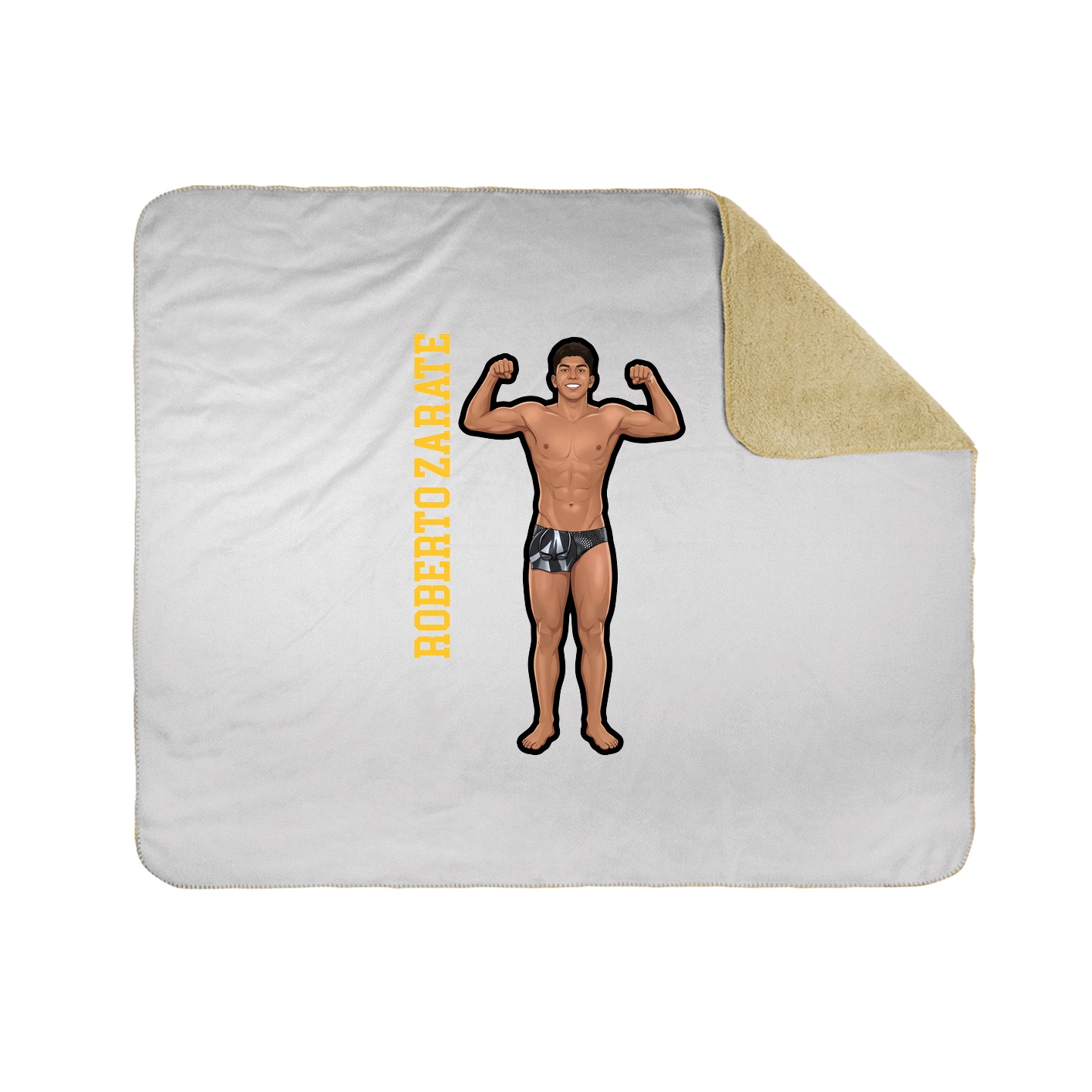 Throw Blanket — Name Vertical in White