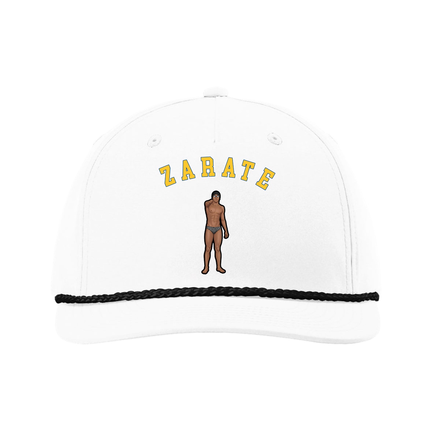 Five-Panel Classic Rope Cap — Shirsey Arch in White