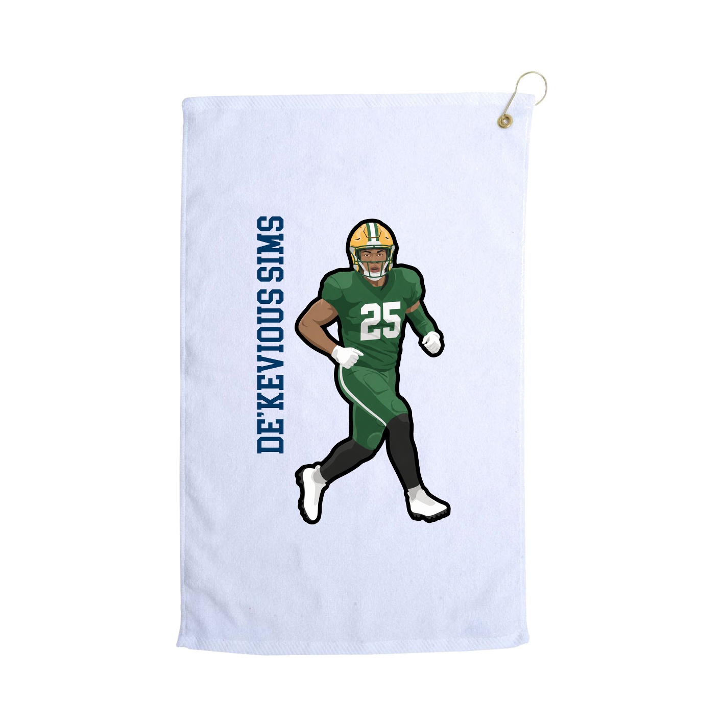 Golf Towel — Name Vertical in White