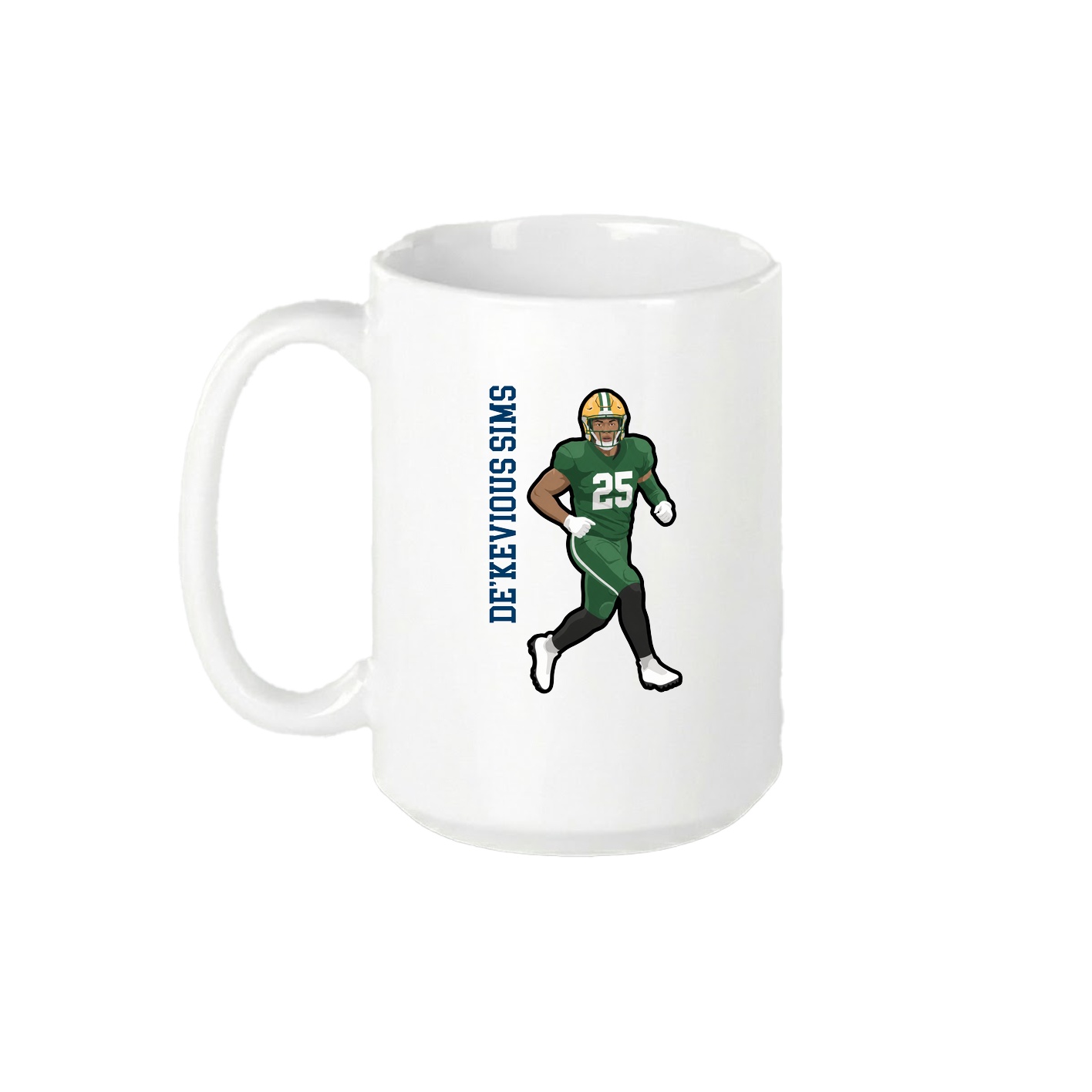 15oz Coffee Mug — Name Vertical in White