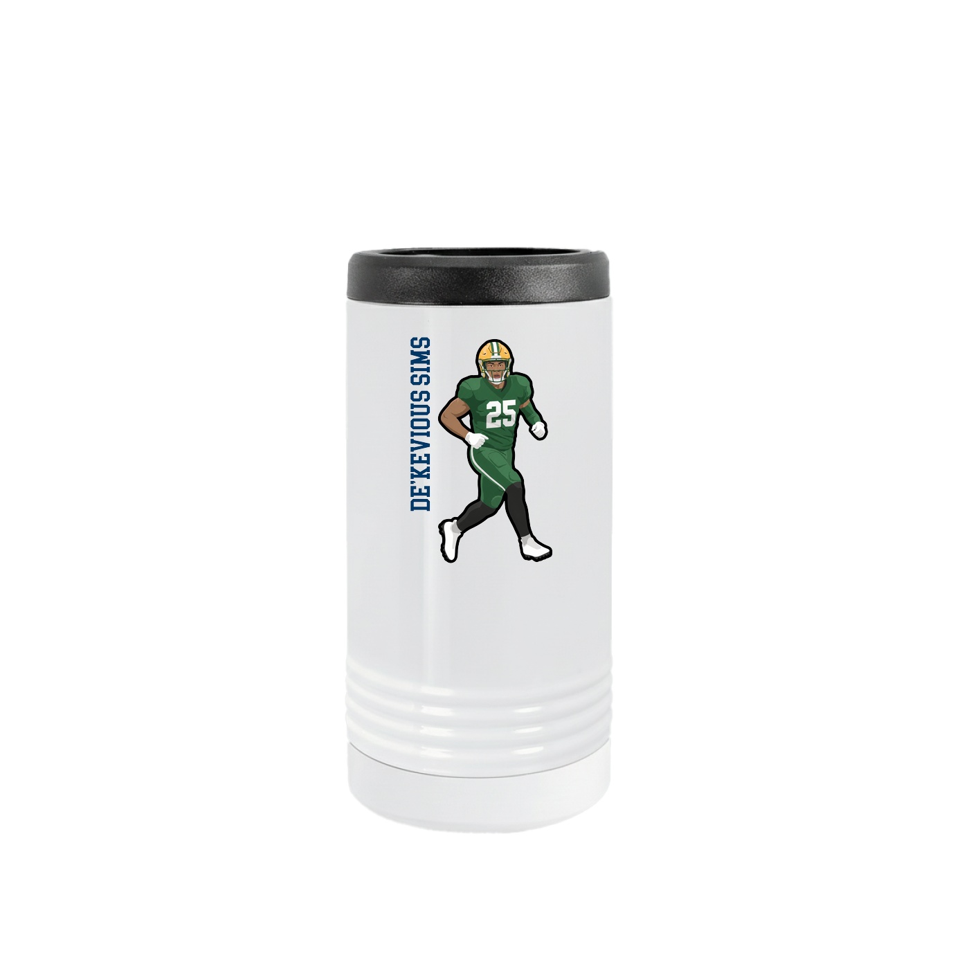 Slim Beverage Holder — Name Vertical in White