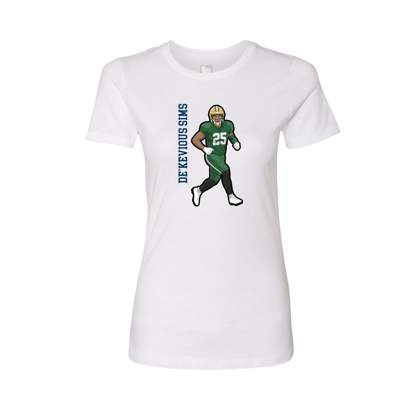 Fitted Women's Tee — Name Vertical in White