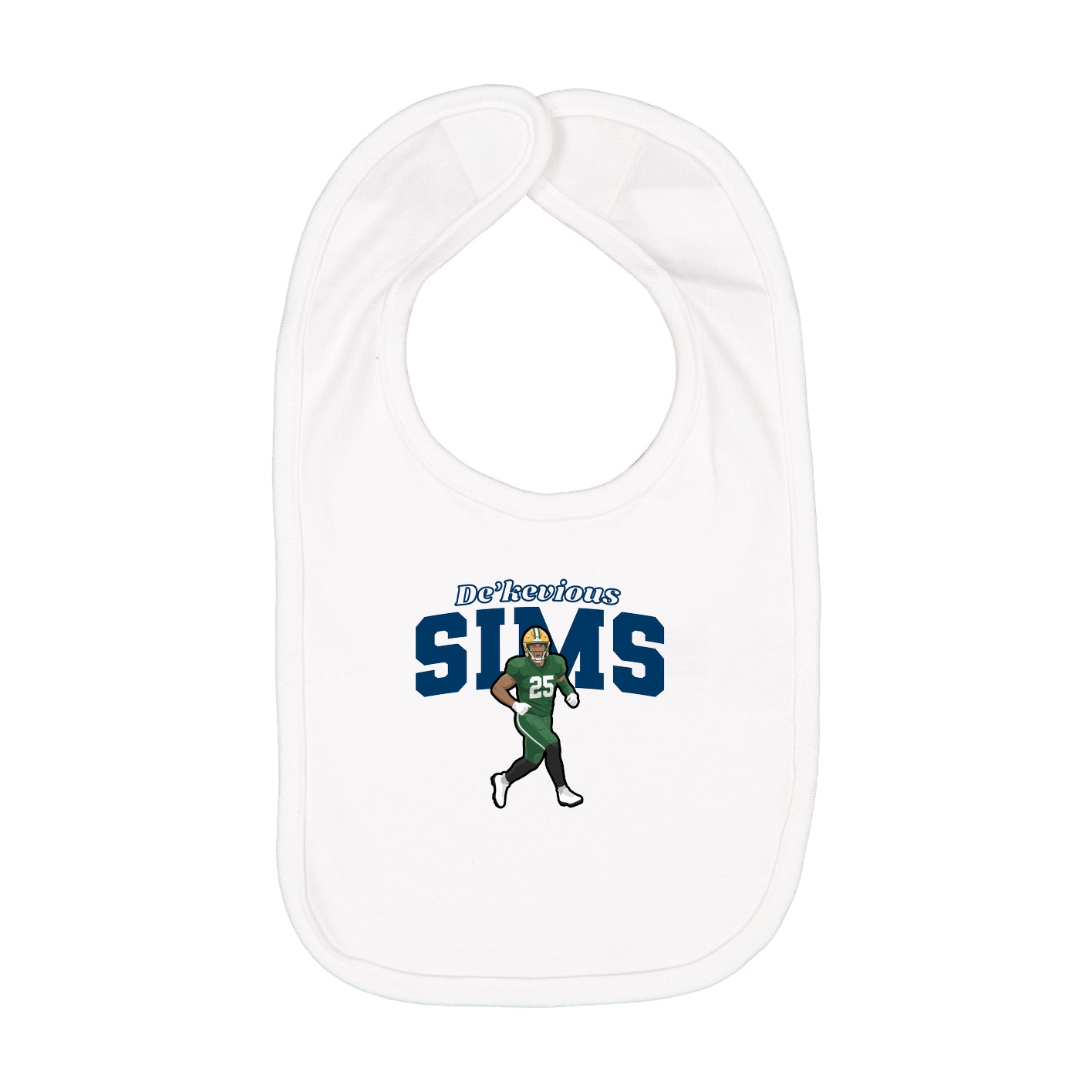 Infant Bib — Name Arch in White