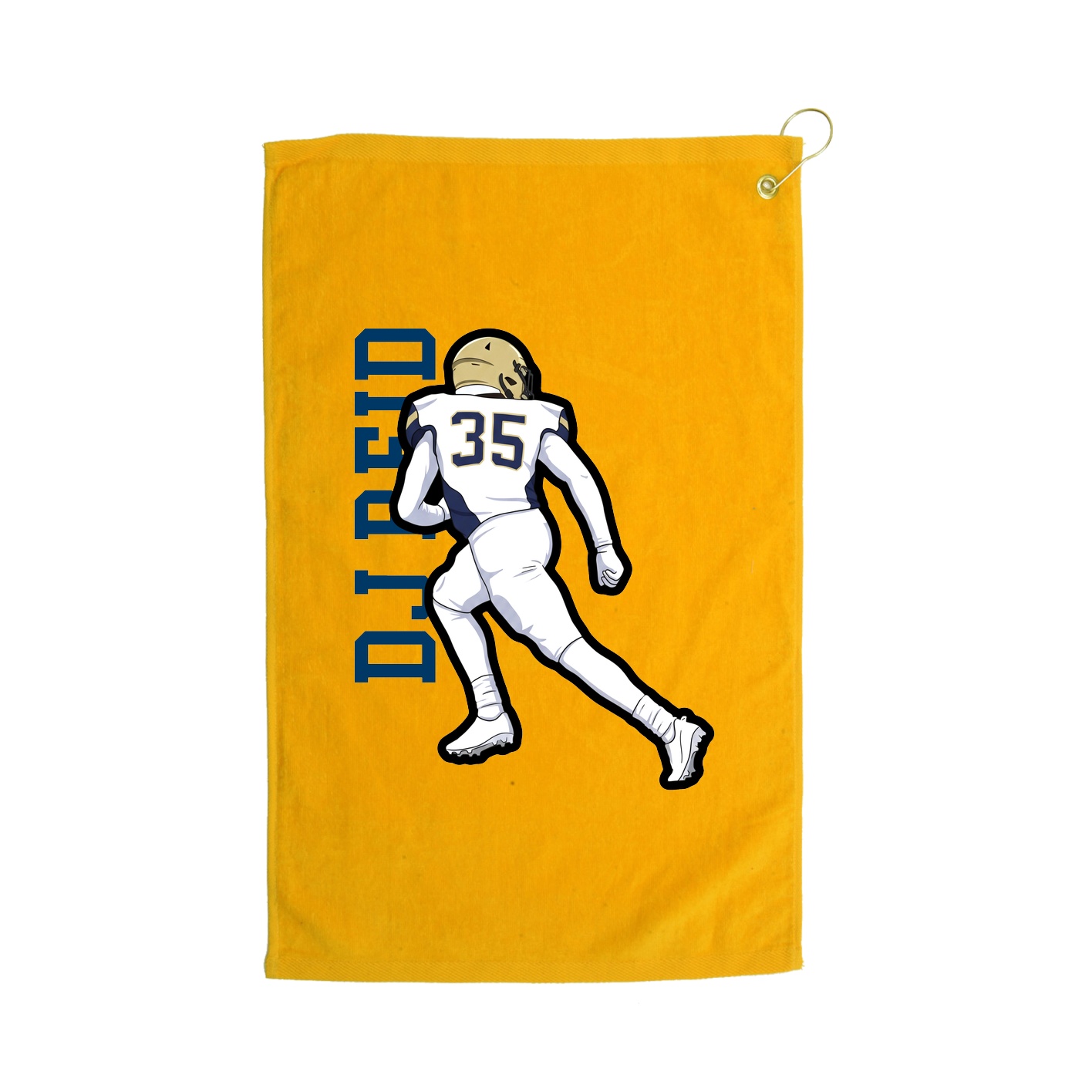 Golf Towel — Name Vertical in Gold