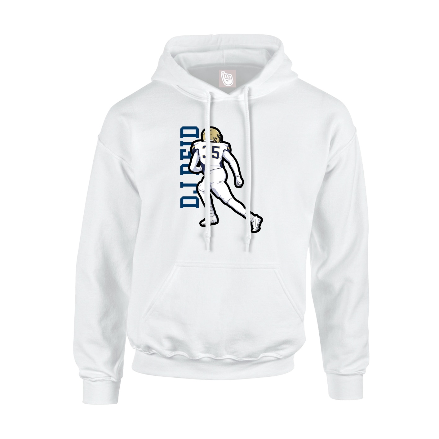 Hoodie — Name Vertical in White