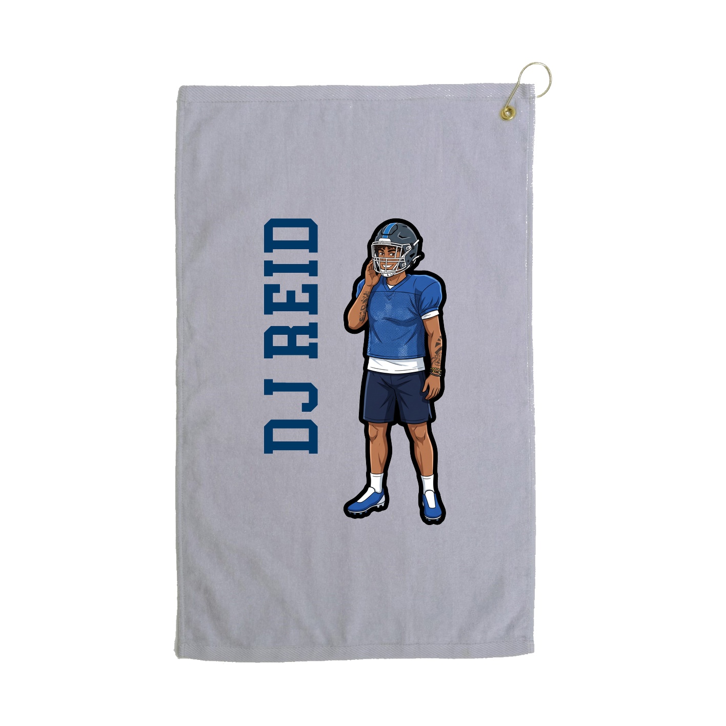 Golf Towel — Name Vertical in Grey