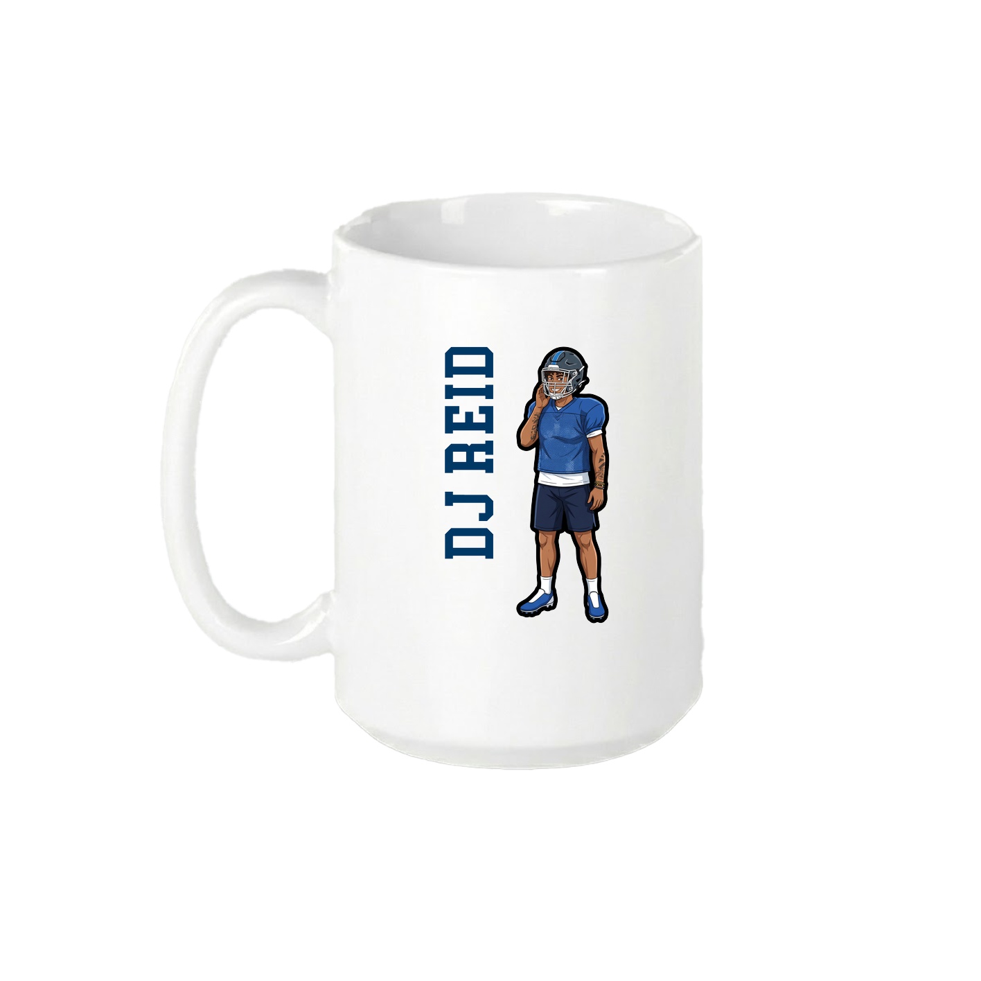 15oz Coffee Mug — Name Vertical in White