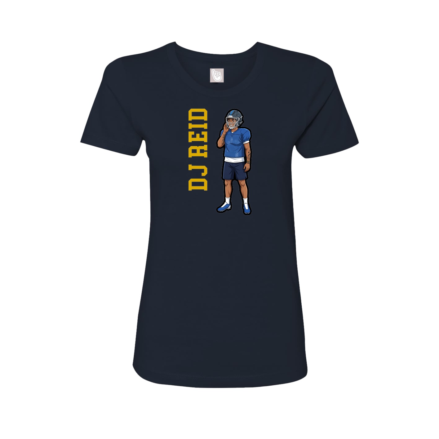 Fitted Women's Tee — Name Vertical in Navy