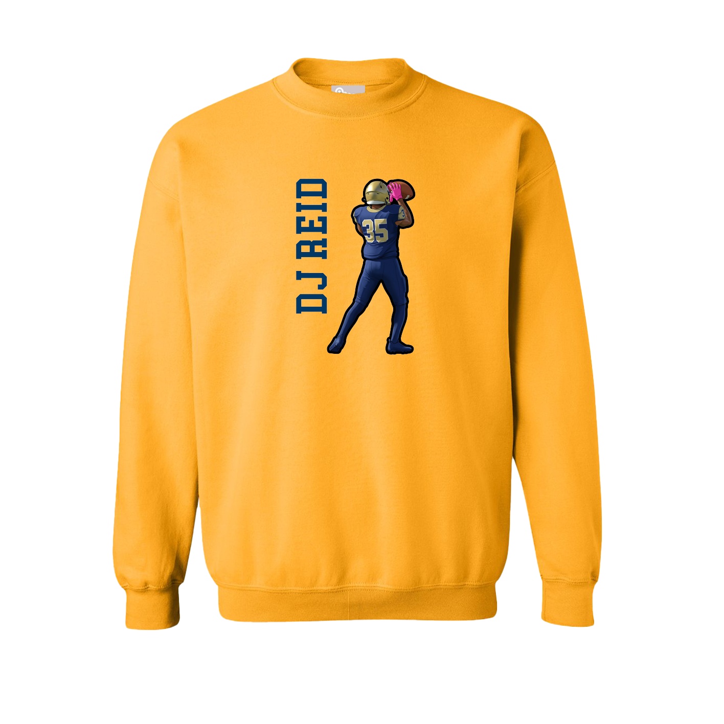 Fleece Crew — Name Vertical in Gold