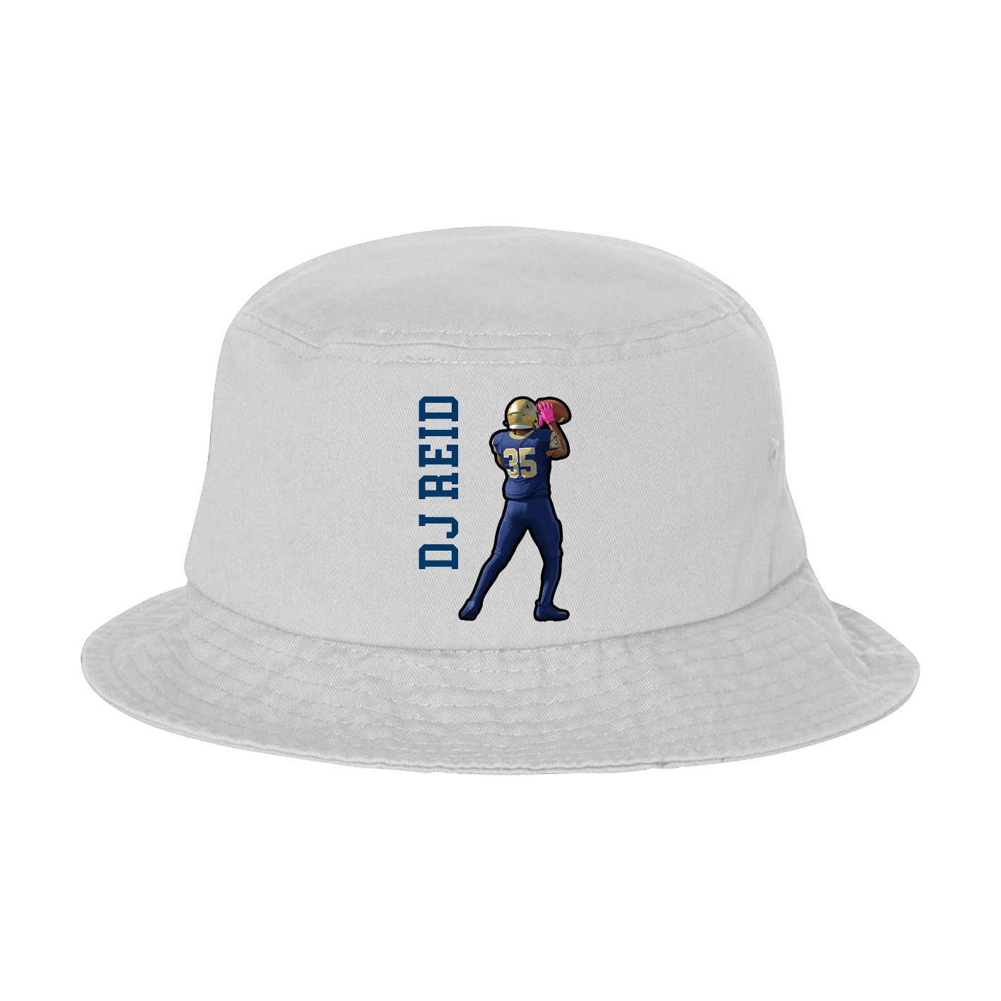 Bucket Cap — Name Vertical in White