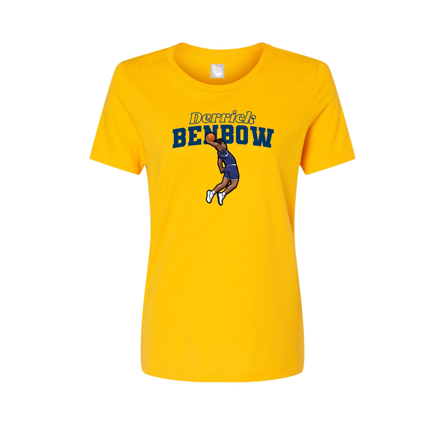 Fitted Women's Tee — Name Arch in Gold