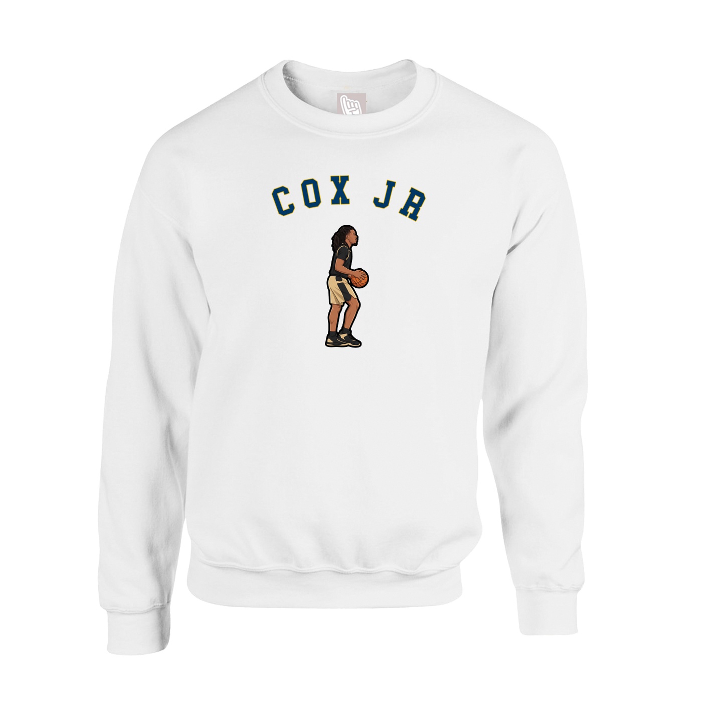 Fleece Crew — Shirsey Arch in White