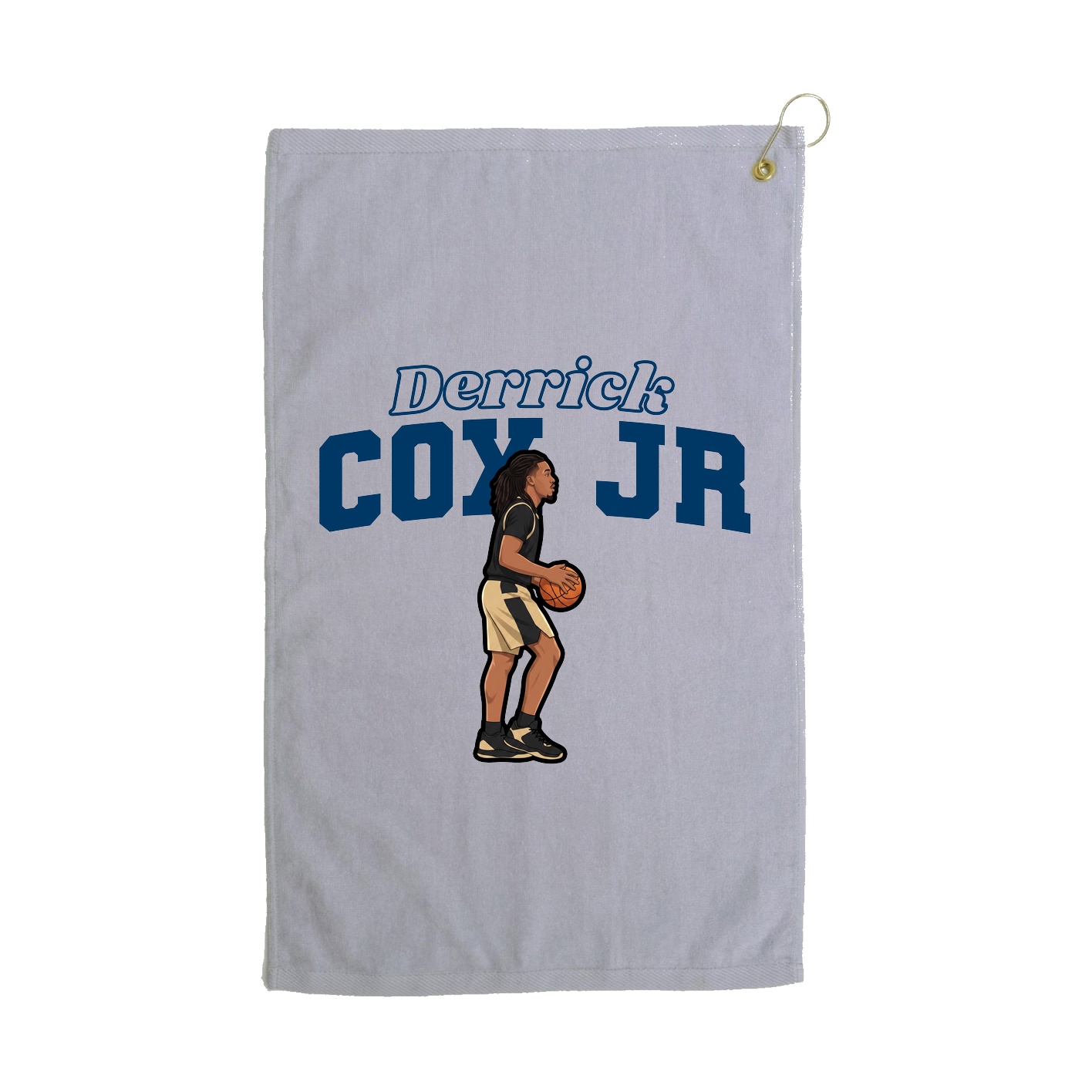 Golf Towel — Name Arch in Grey