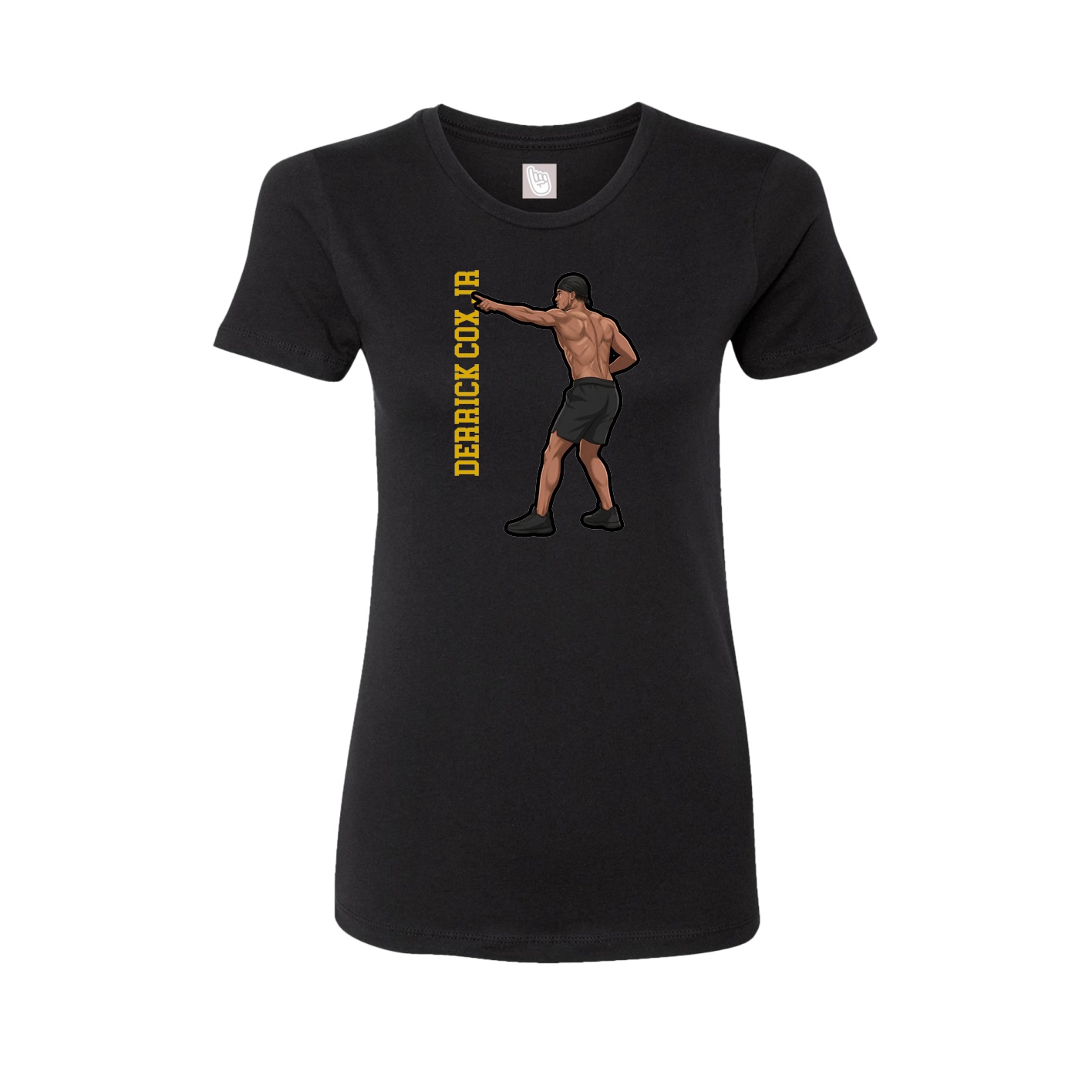 Fitted Women's Tee — Name Vertical in Black