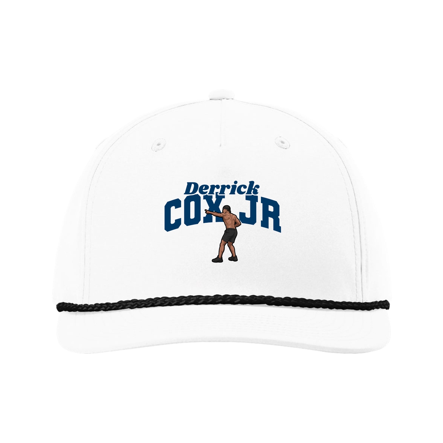 Five-Panel Classic Rope Cap — Signature Arch in White
