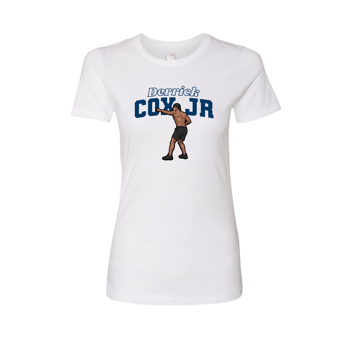 Fitted Women's Tee — Name Arch in White