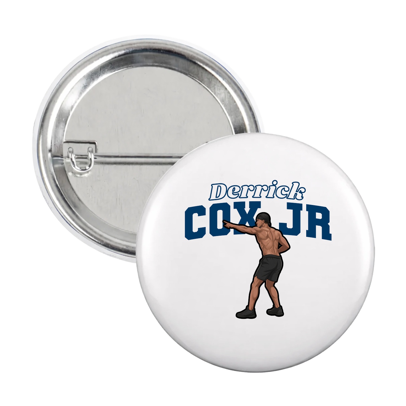 Game Day Button — Name Arch in White
