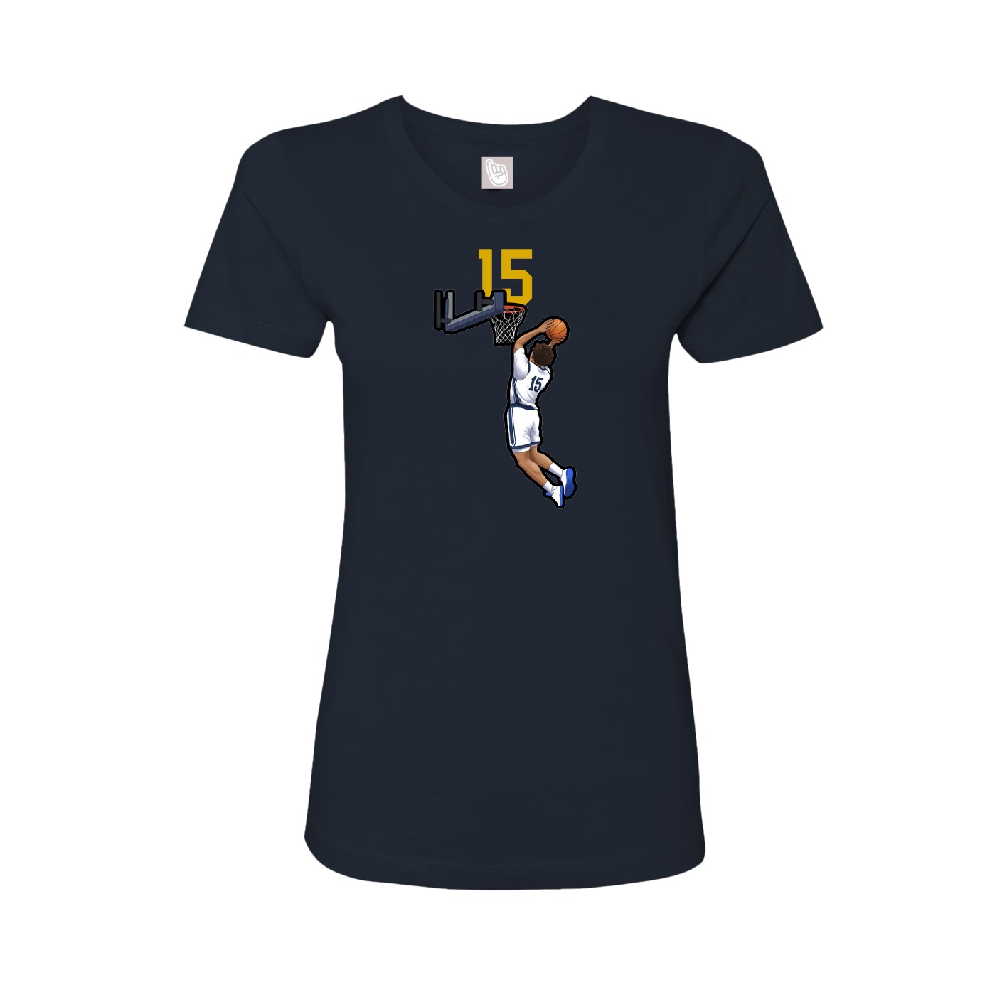 Fitted Women's Tee — Number Top in Navy