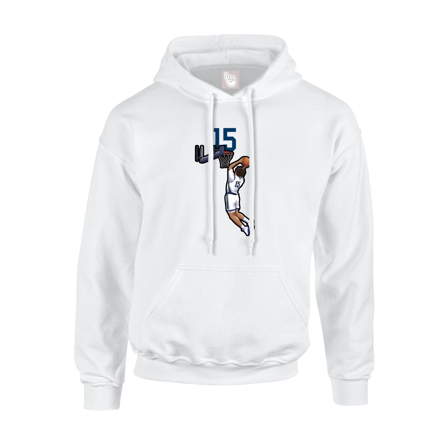 Youth Hoodie — Number Top in White