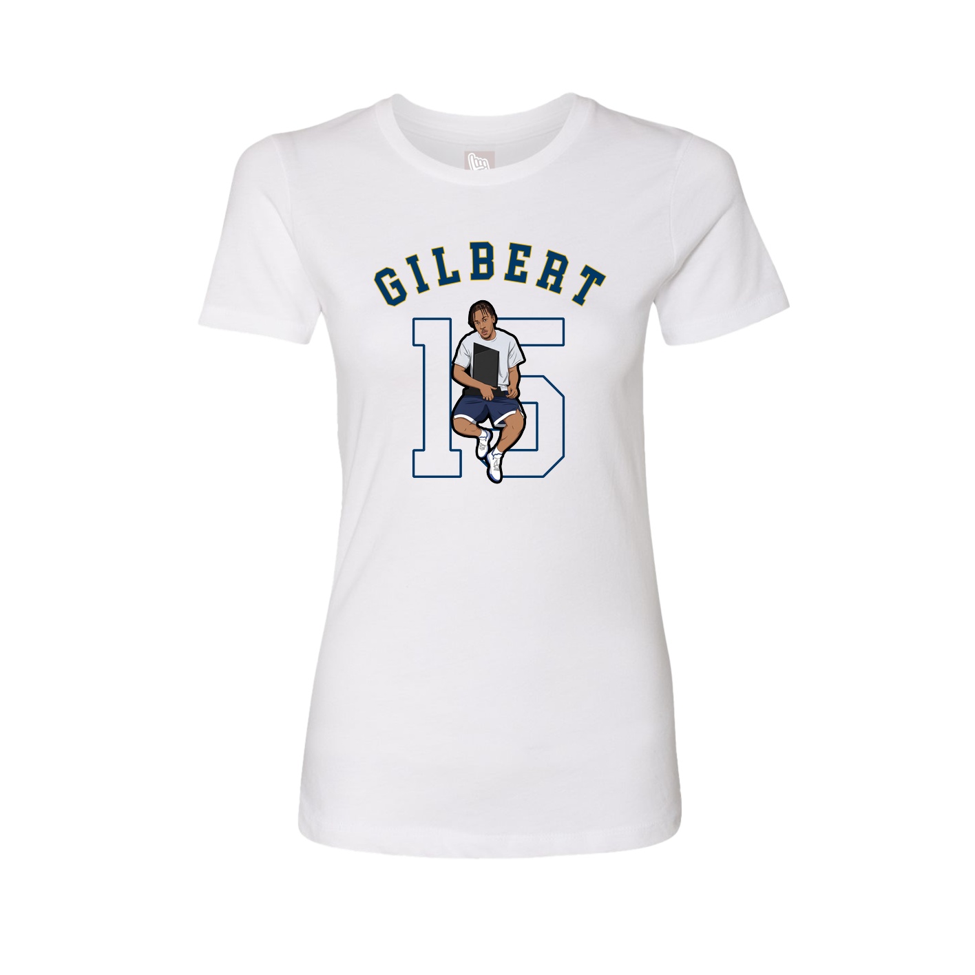 Fitted Women's Tee — Shirsey Arch in White