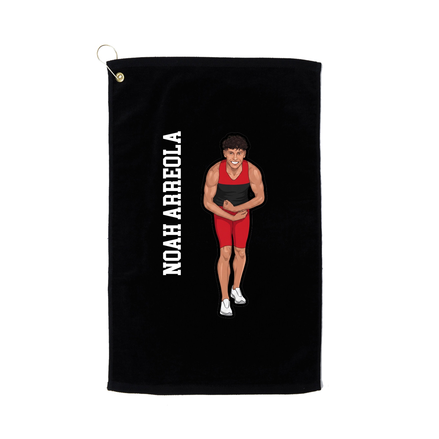 Golf Towel — Name Vertical in Black