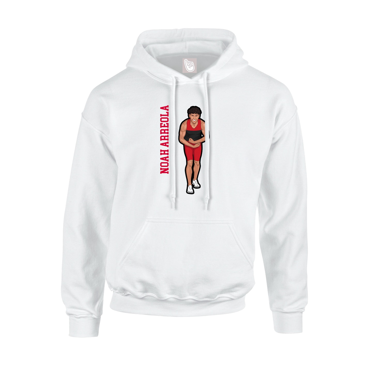 Hoodie — Name Vertical in White