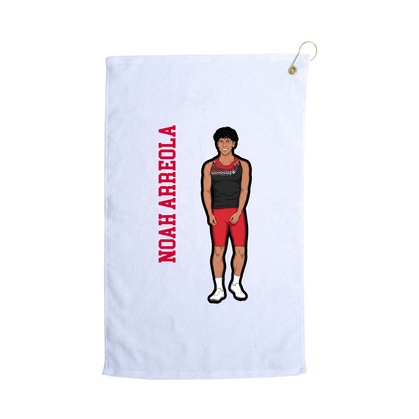 Golf Towel — Name Vertical in White