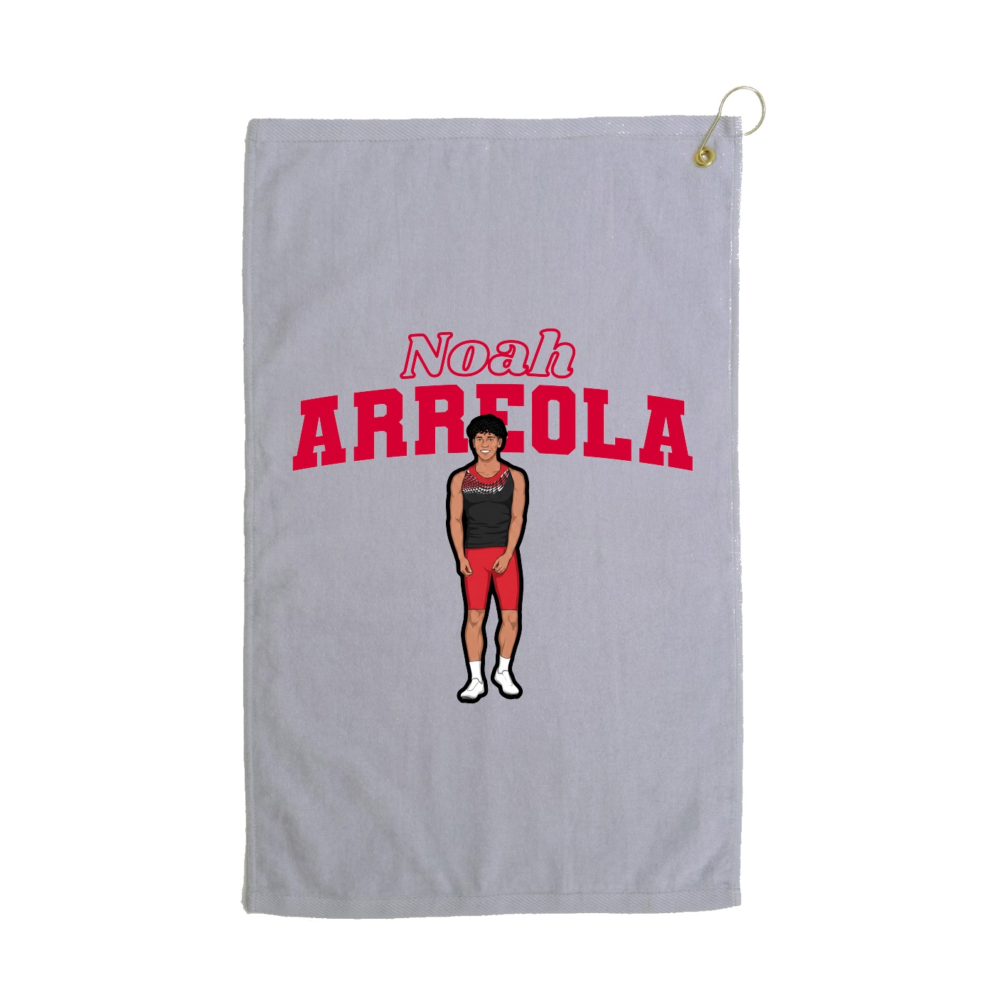 Golf Towel — Name Arch in Grey