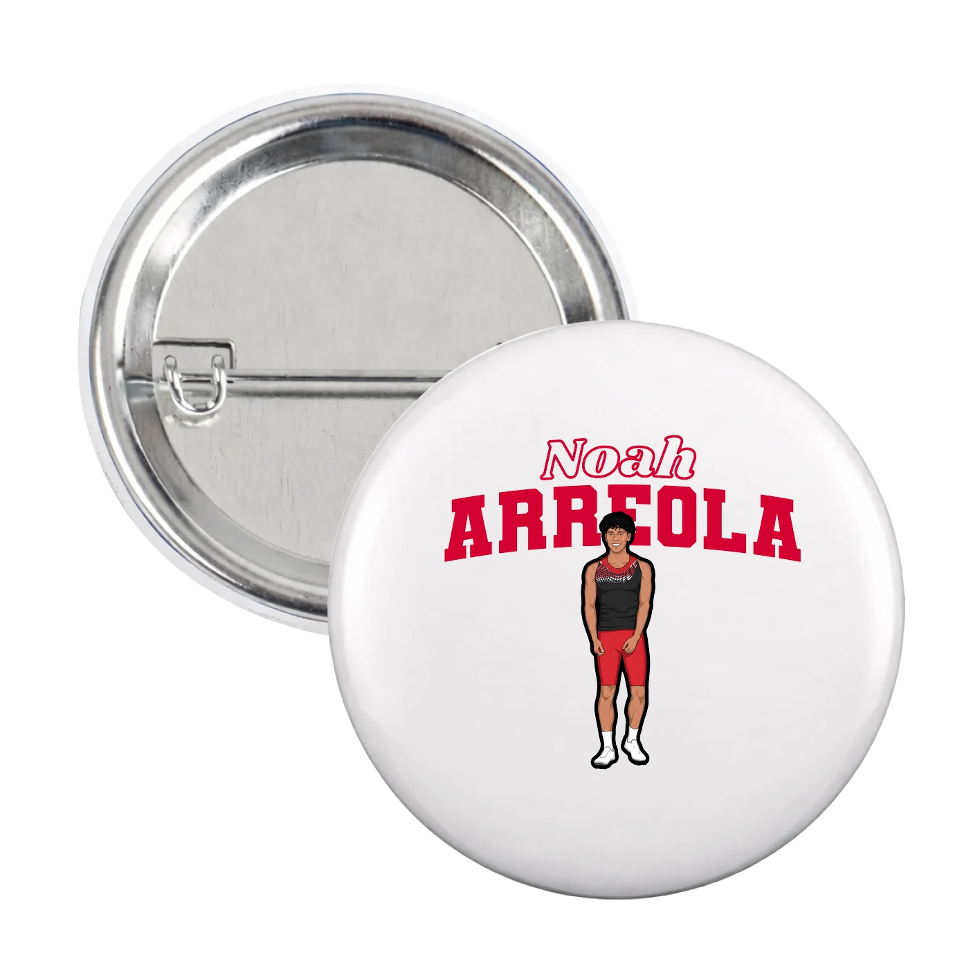 Game Day Button — Name Arch in White