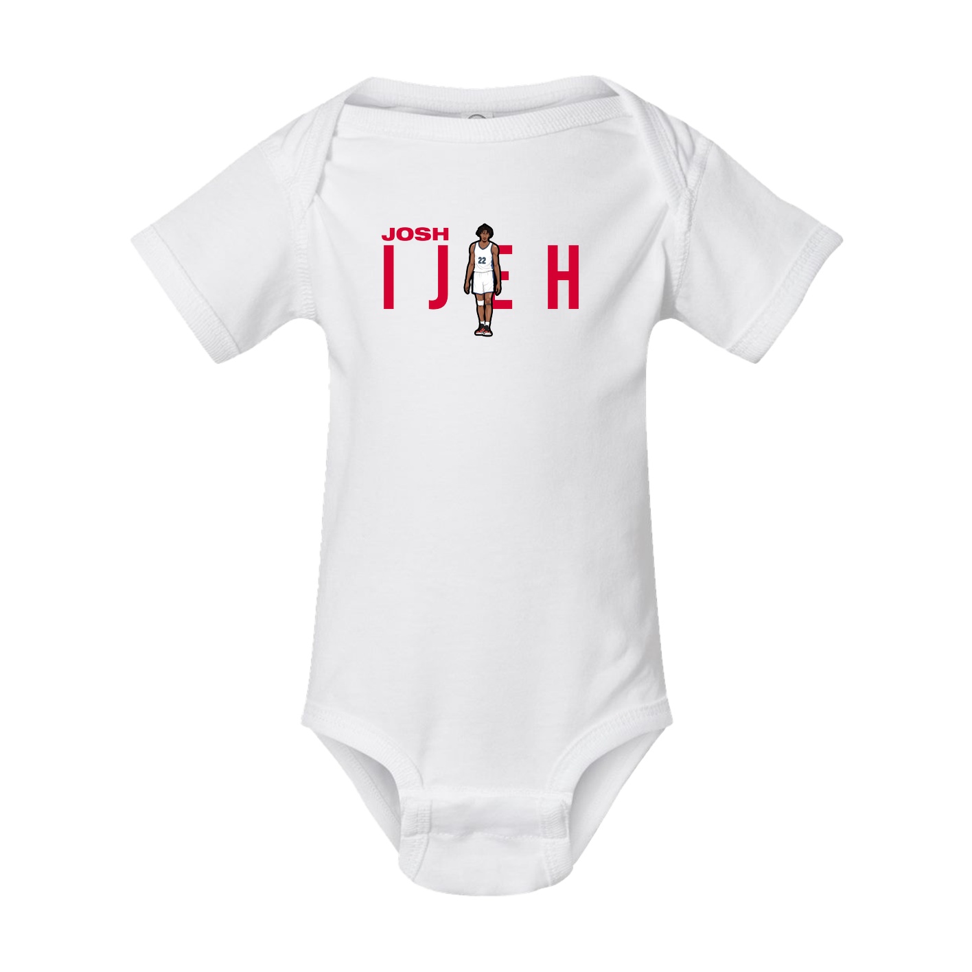 Baby Onesie — Player Name in White