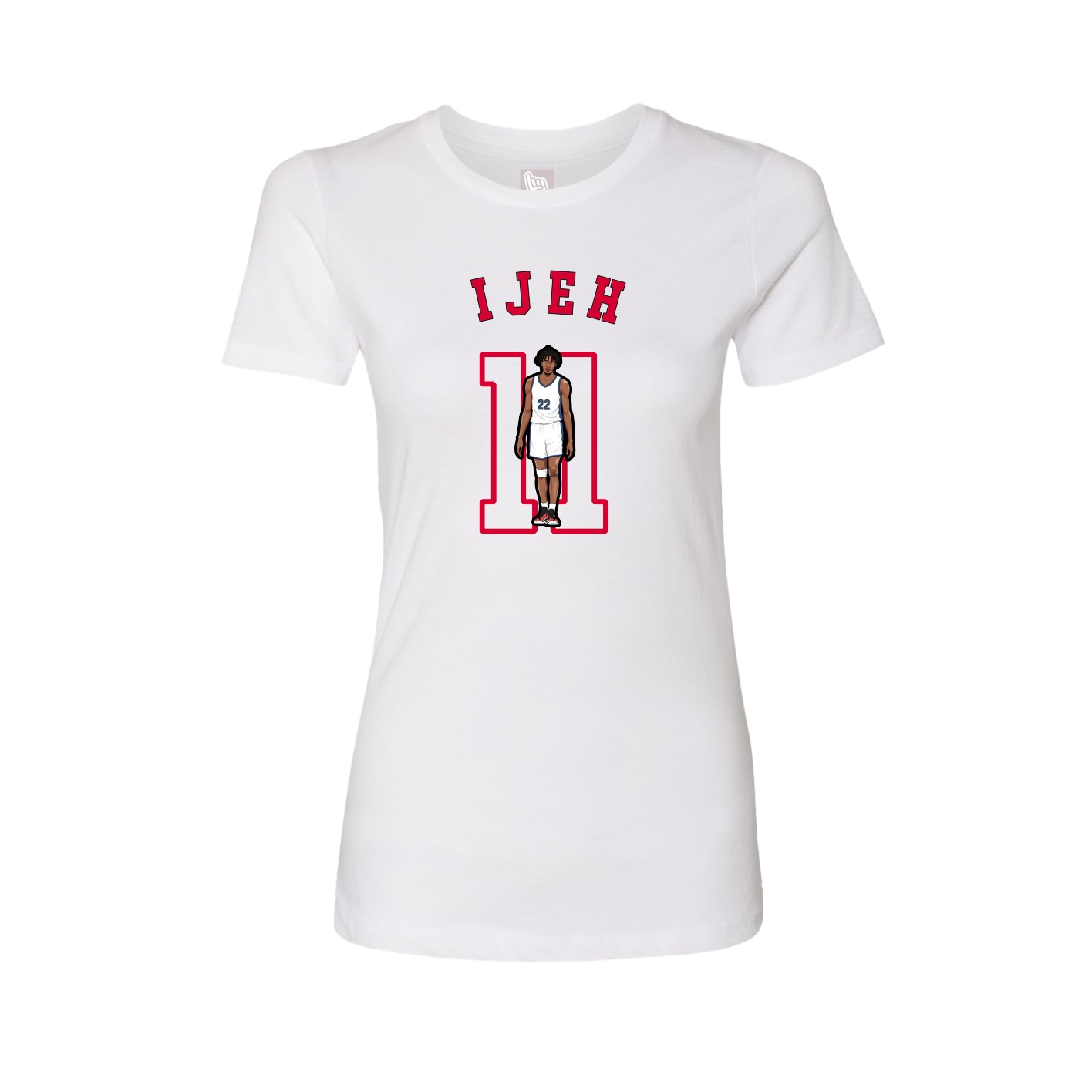 Fitted Women's Tee — Shirsey Arch in White