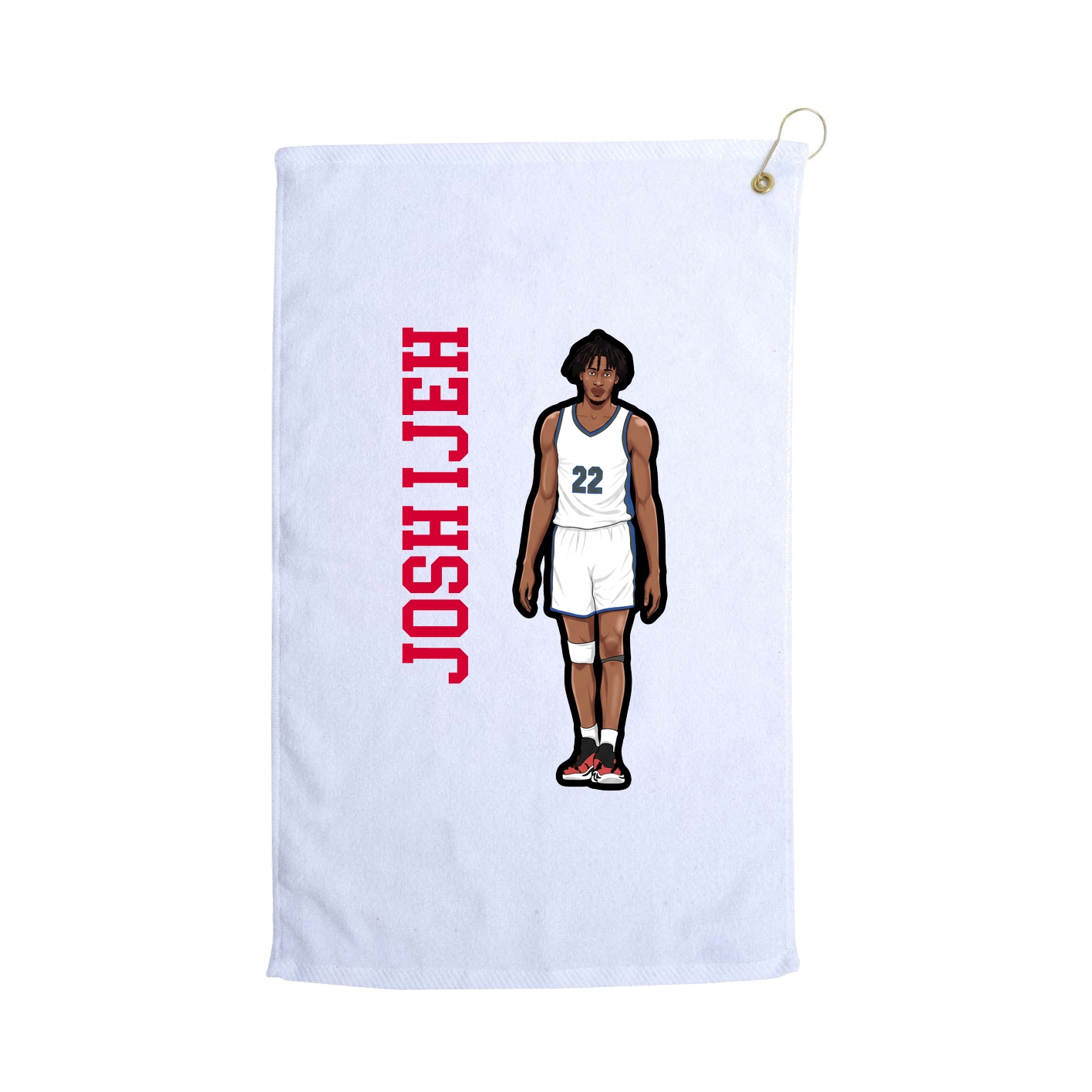 Golf Towel — Name Vertical in White
