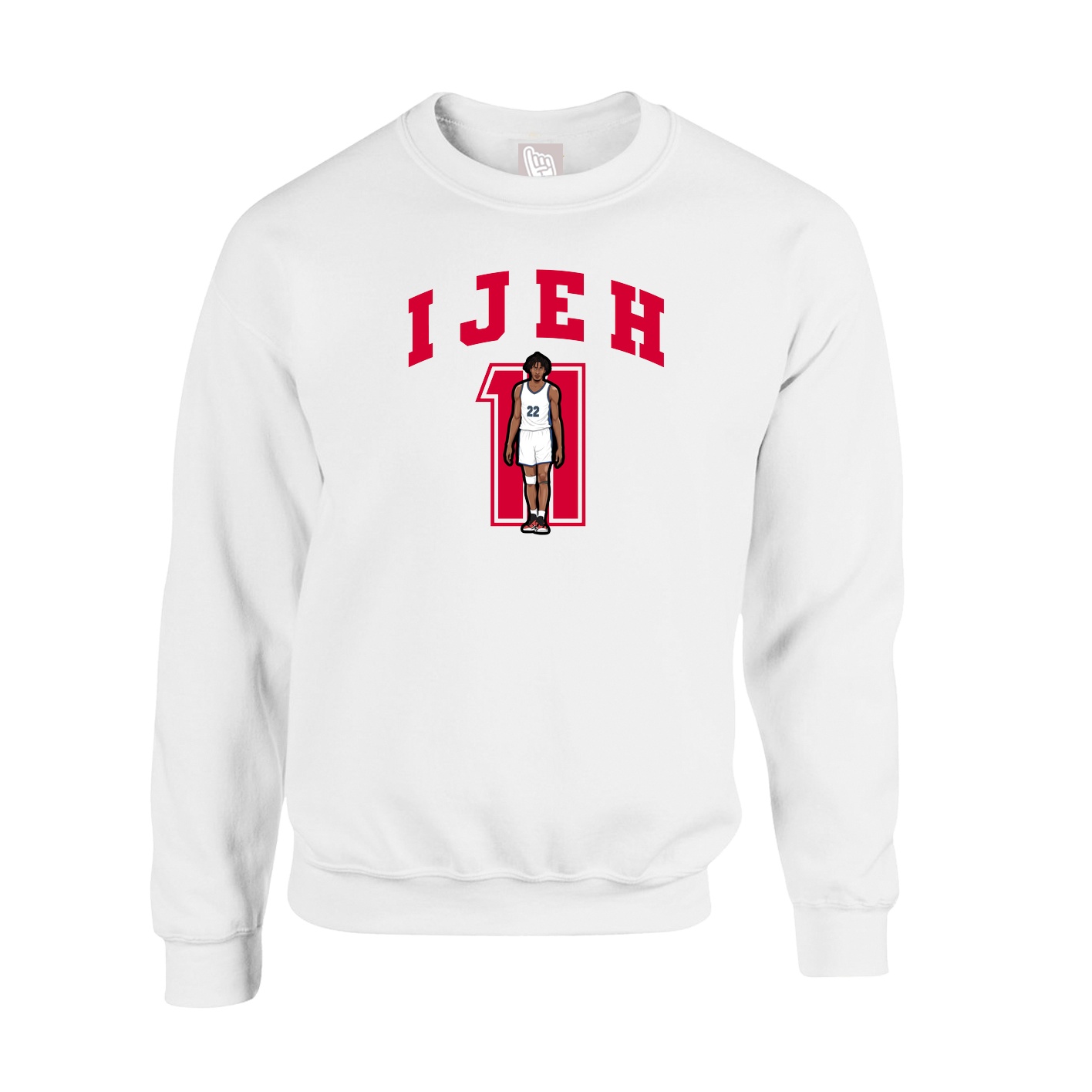 Fleece Crew — Number in White