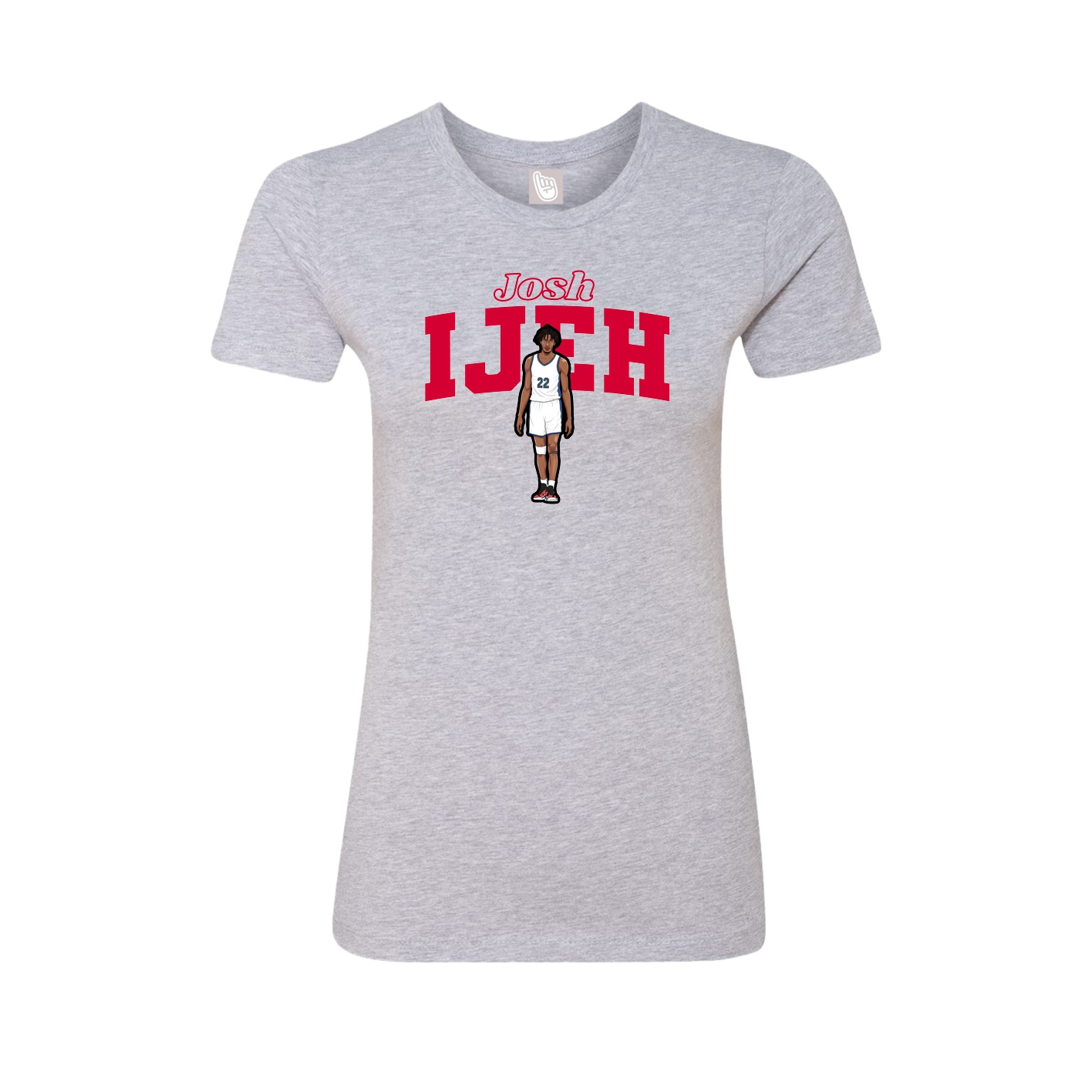 Fitted Women's Tee — Name Arch in Grey