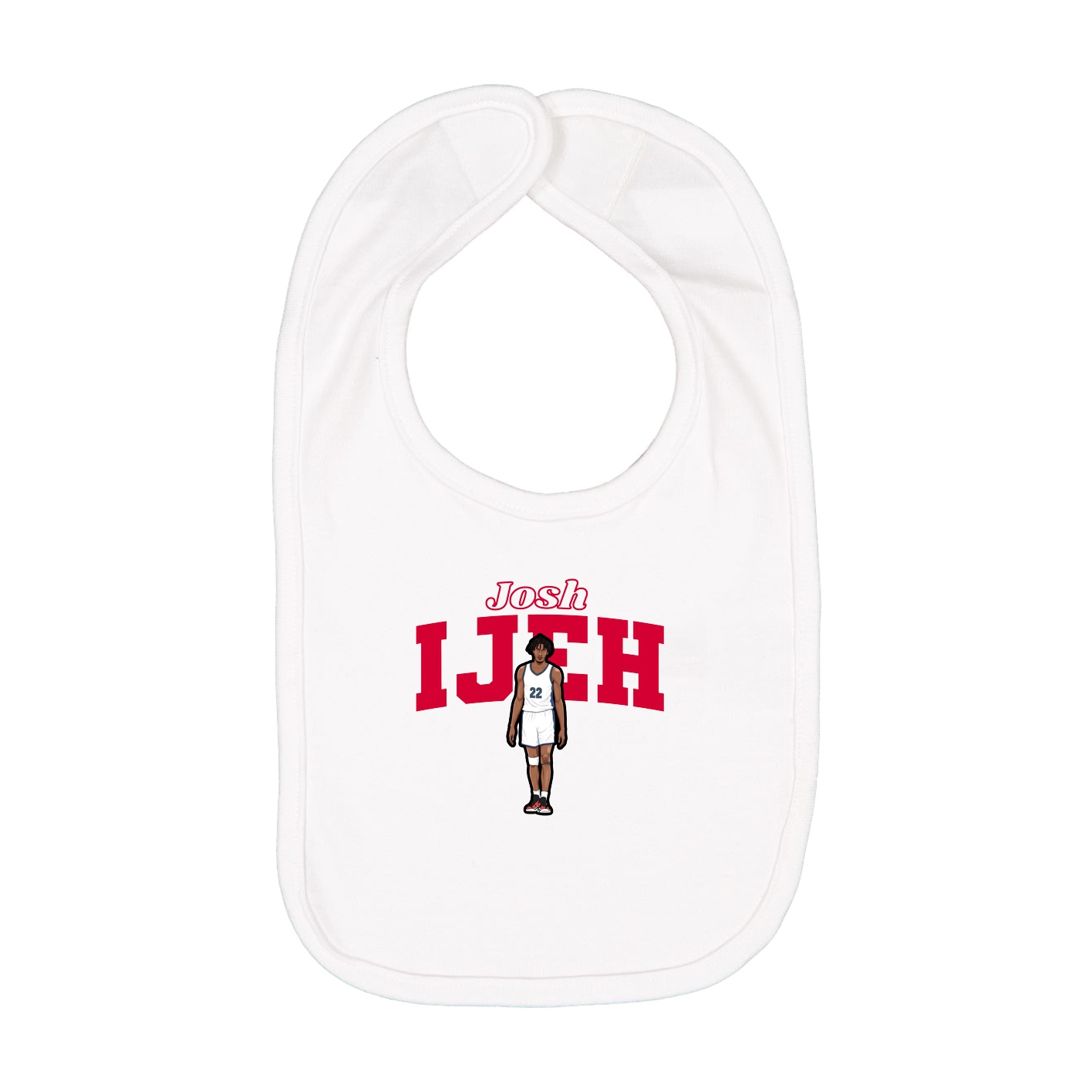 Infant Bib — Name Arch in White