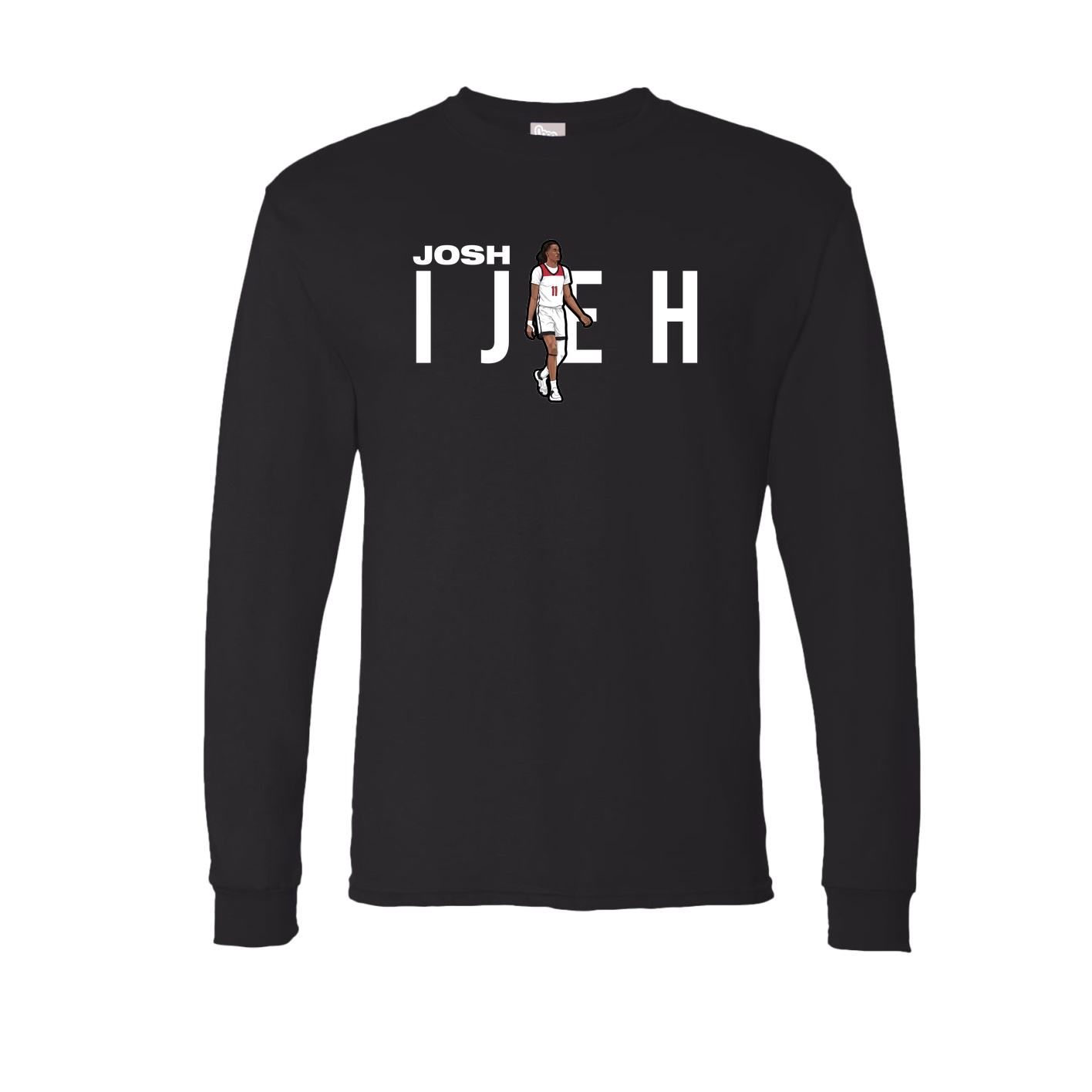 Long Sleeve Tee — Player Name in Black