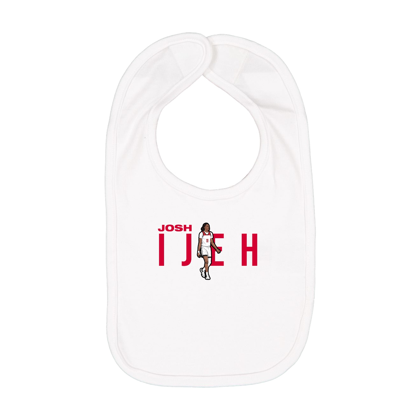 Infant Bib — Player Name in White