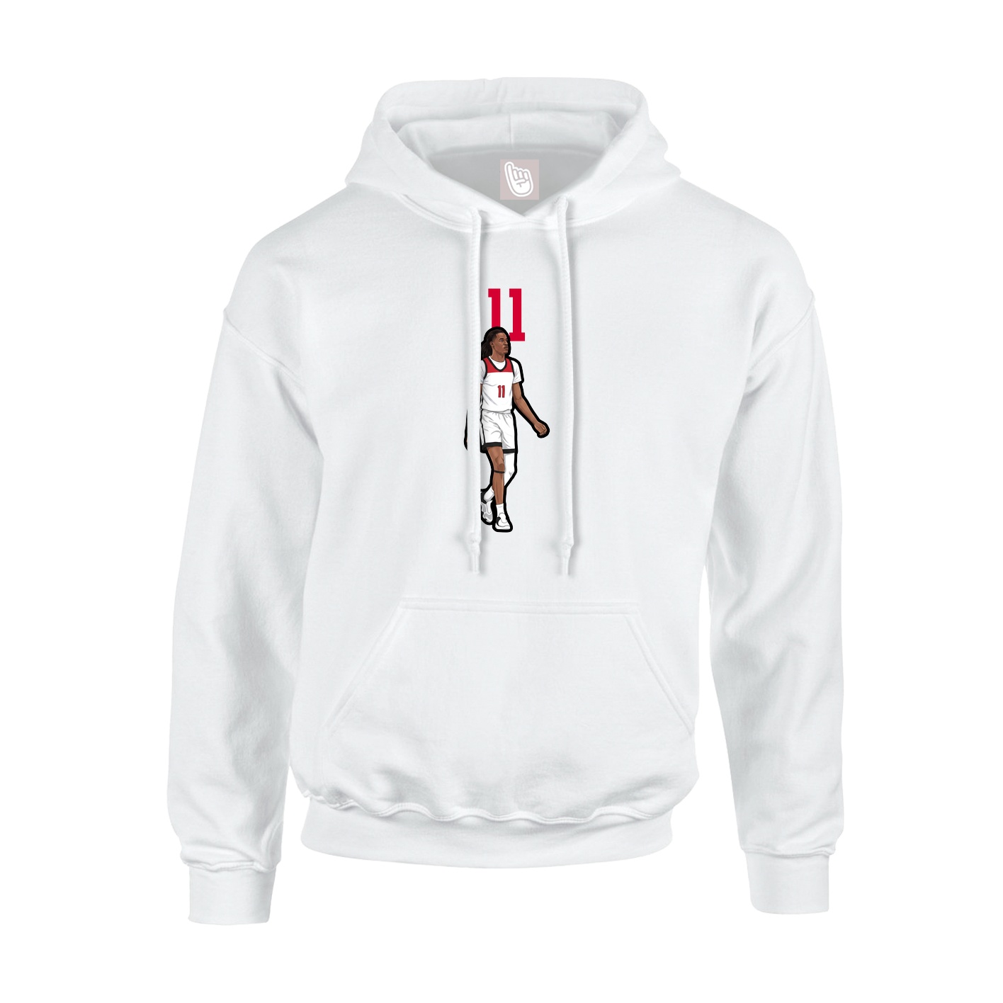Youth Hoodie — Number Top in White