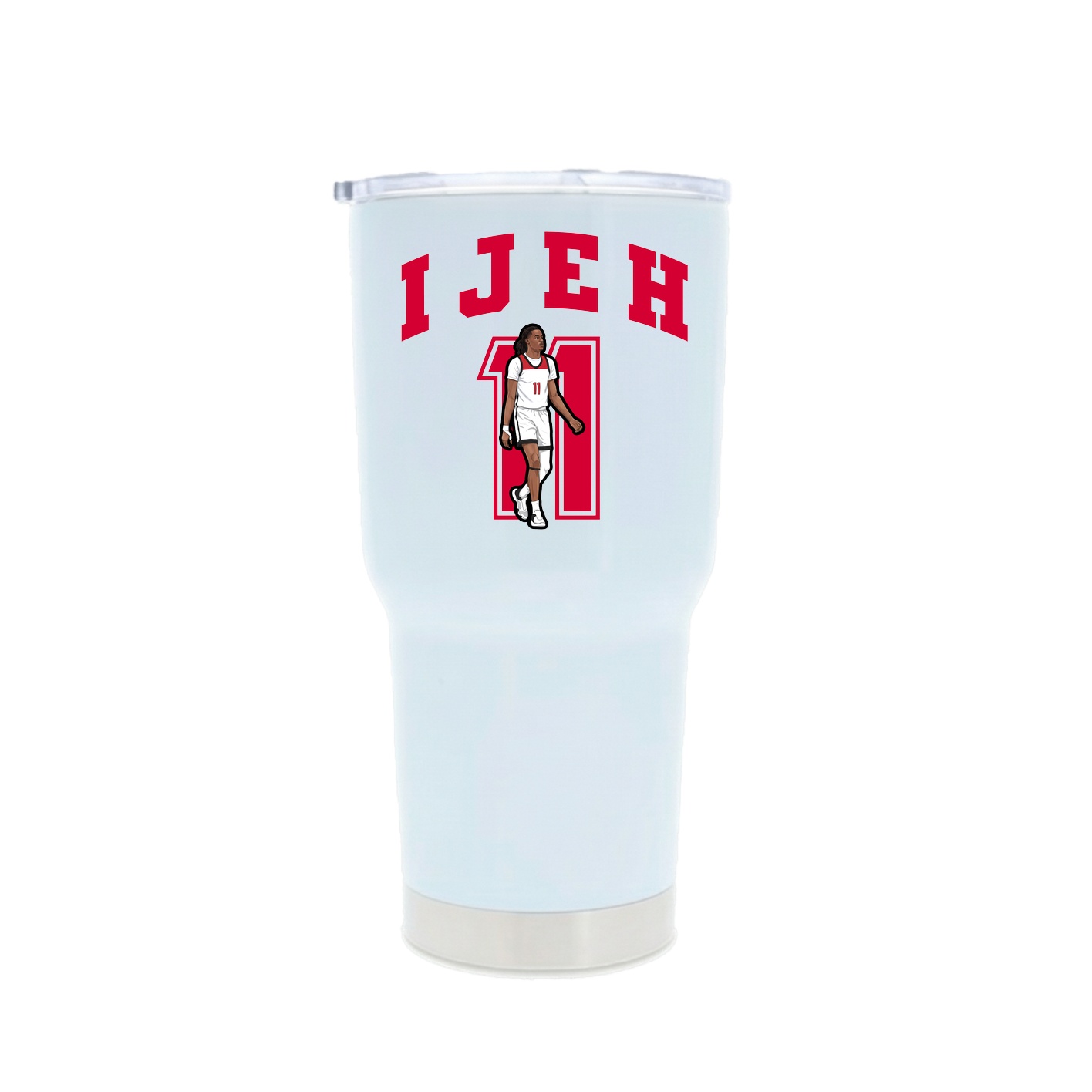 30oz Stainless Steel Tumbler — Number in White