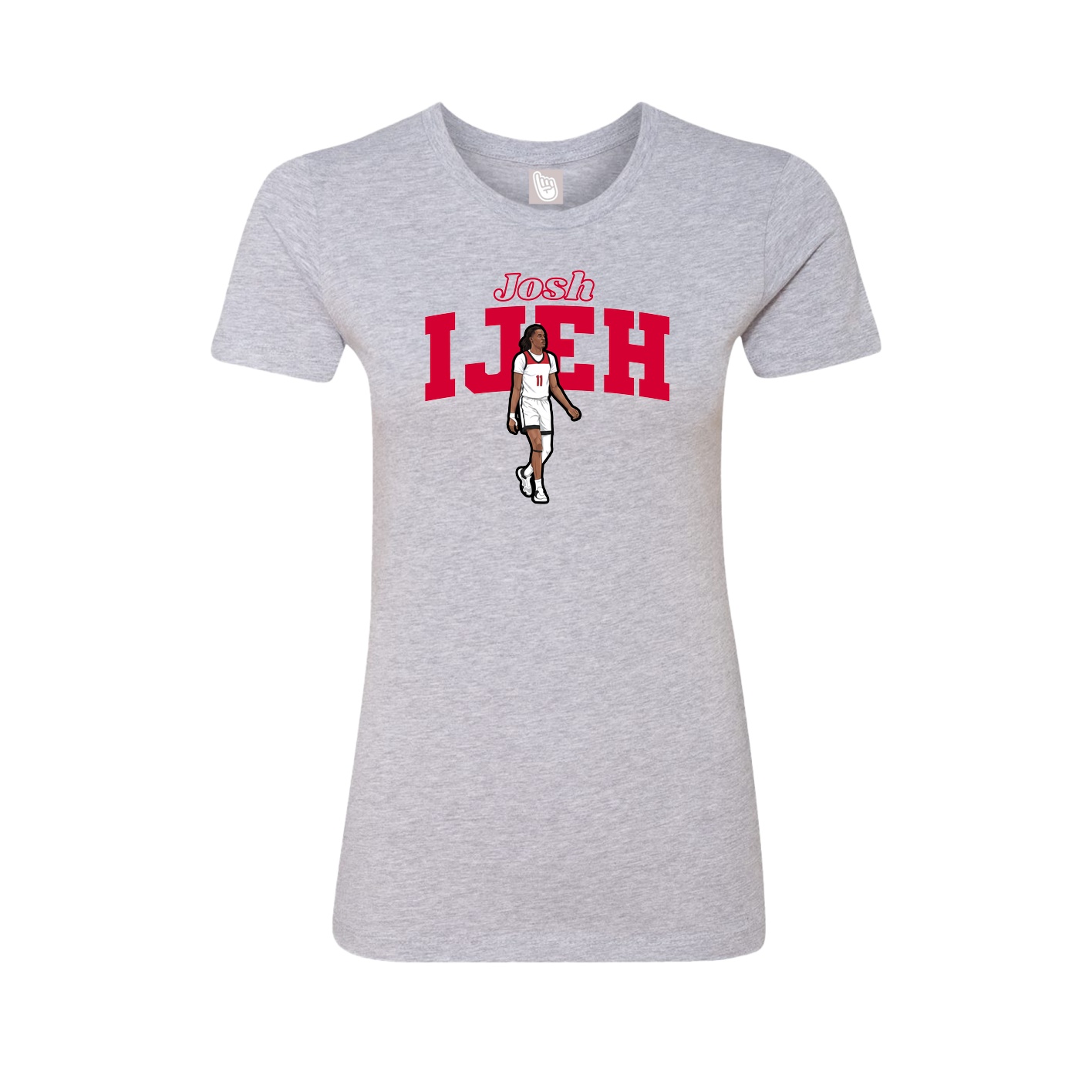 Fitted Women's Tee — Name Arch in Grey