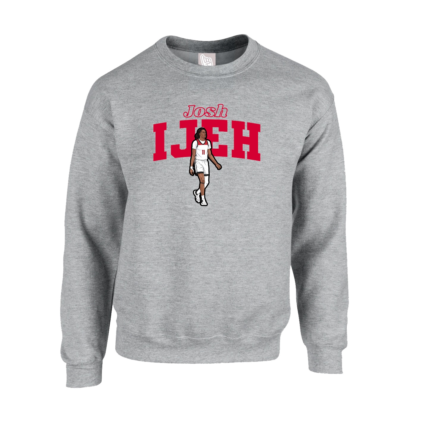 Fleece Crew — Name Arch in Grey